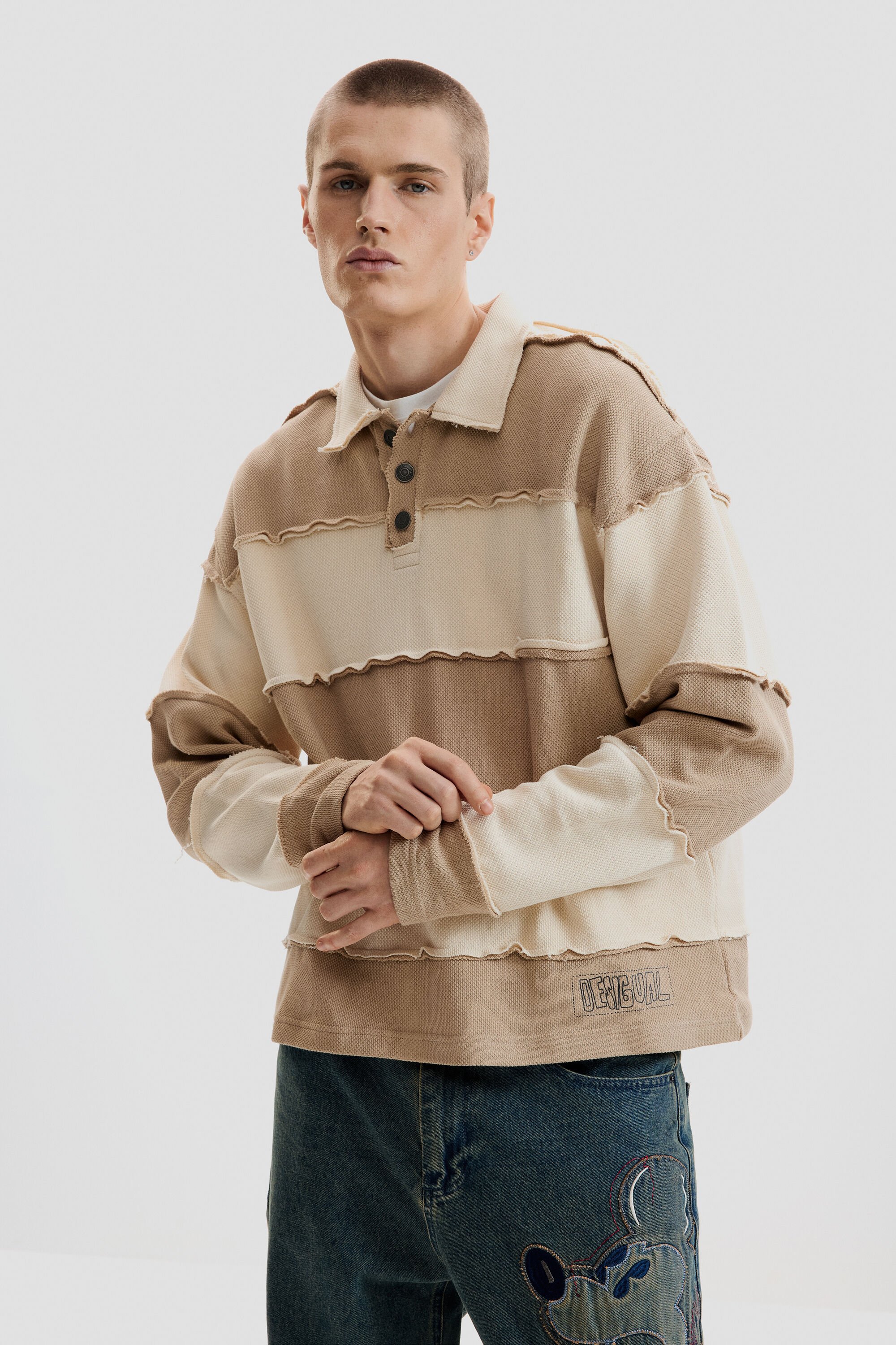 Desigual, Lange hose mit glanz, Herren, Baumwolle, Schwarz, L