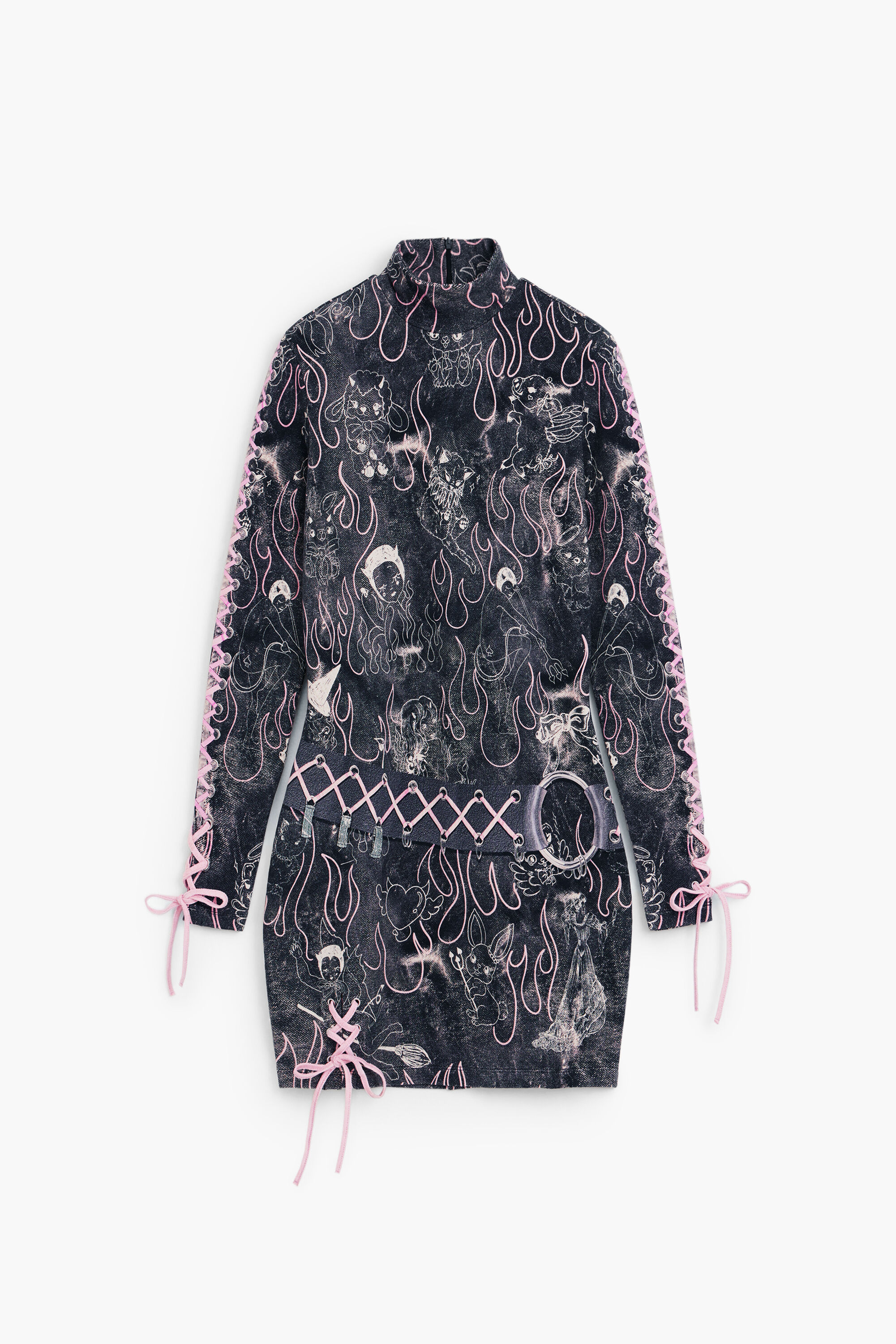 Desigual, Mini-Kleid María Escoté, Damen, Baumwolle, Schwarz, L