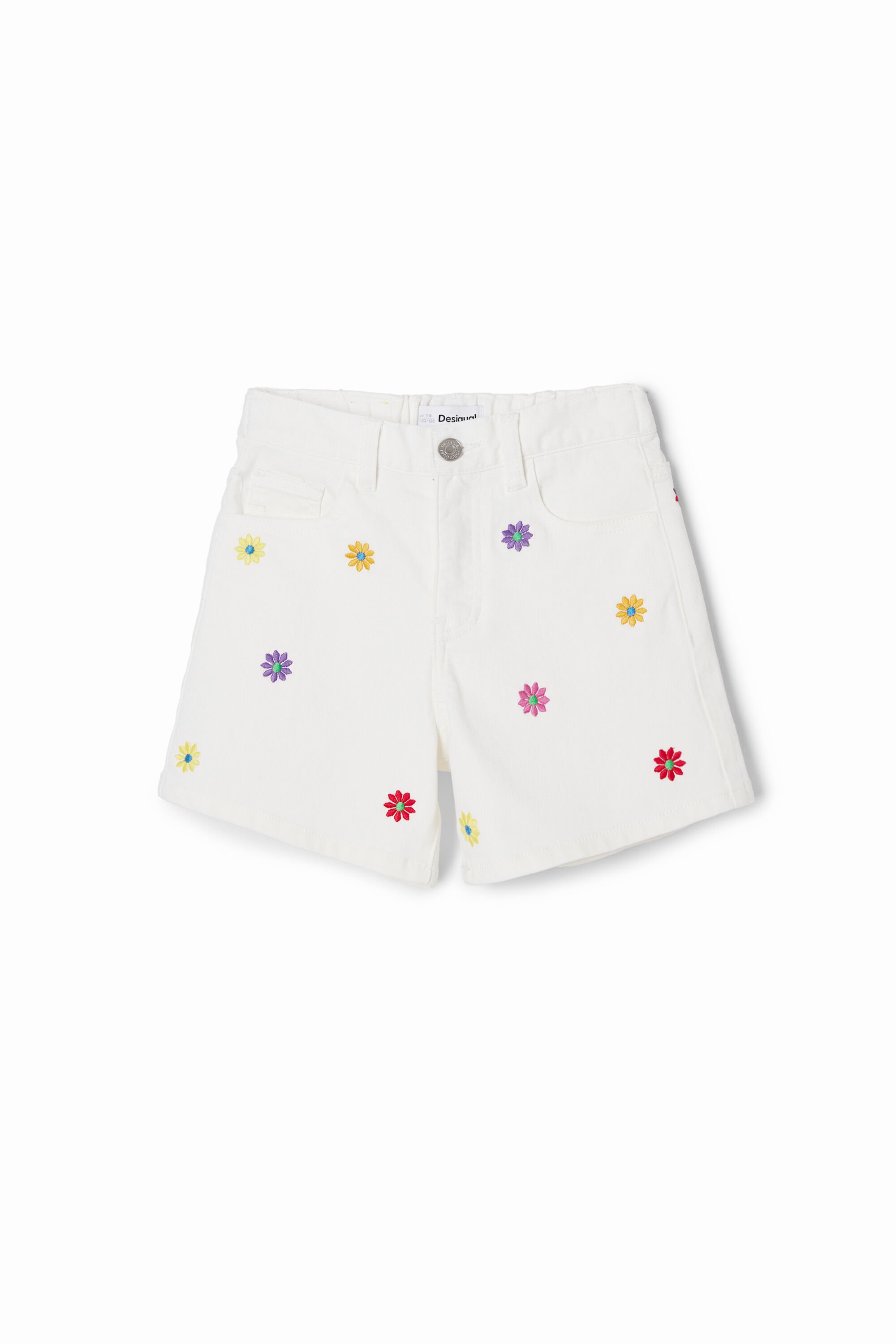 Desigual, Jeansshorts Margeriten, Kinder, Weiß, 5/6