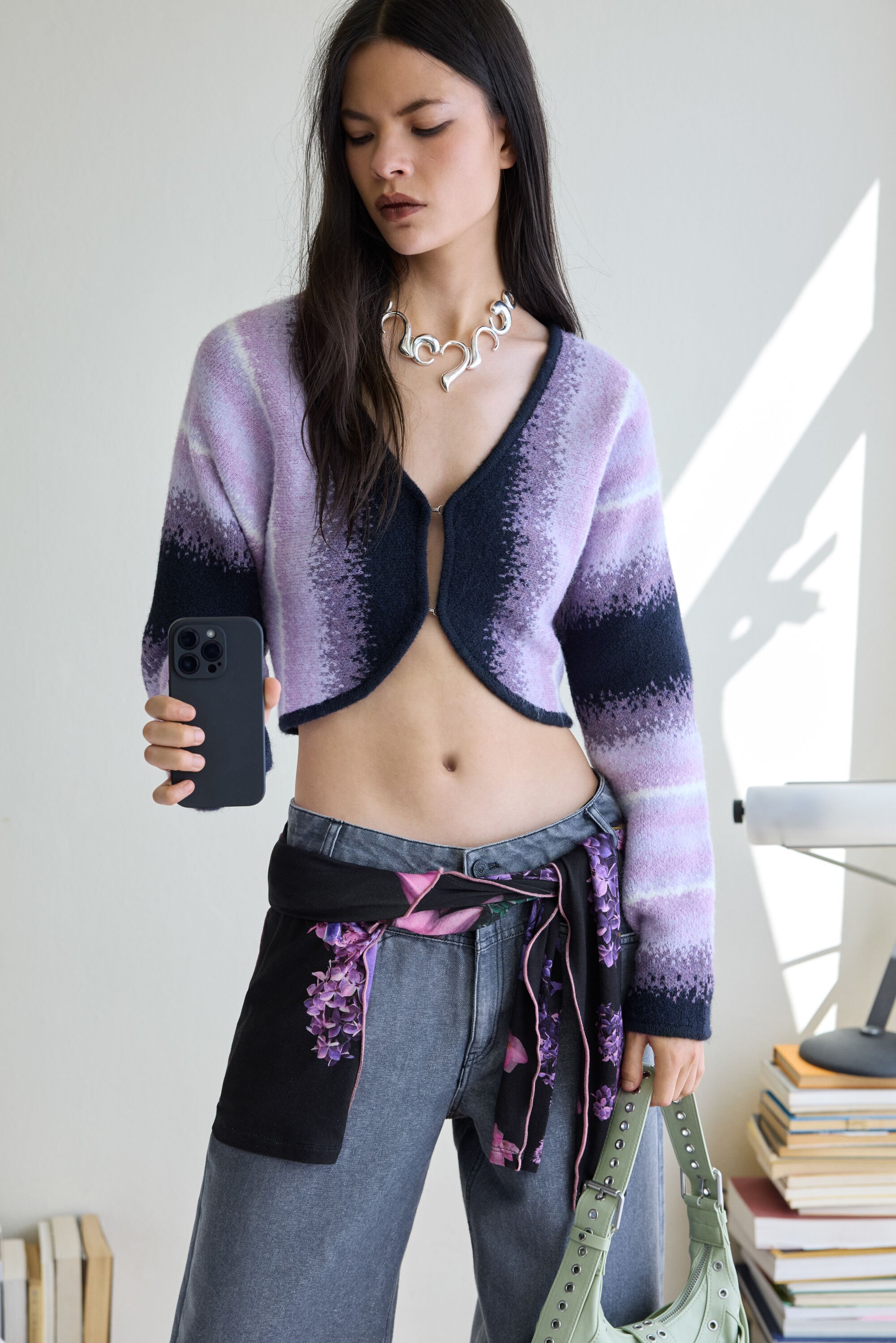 Desigual, Gestreifte Strickjacke, Damen, Rot, L