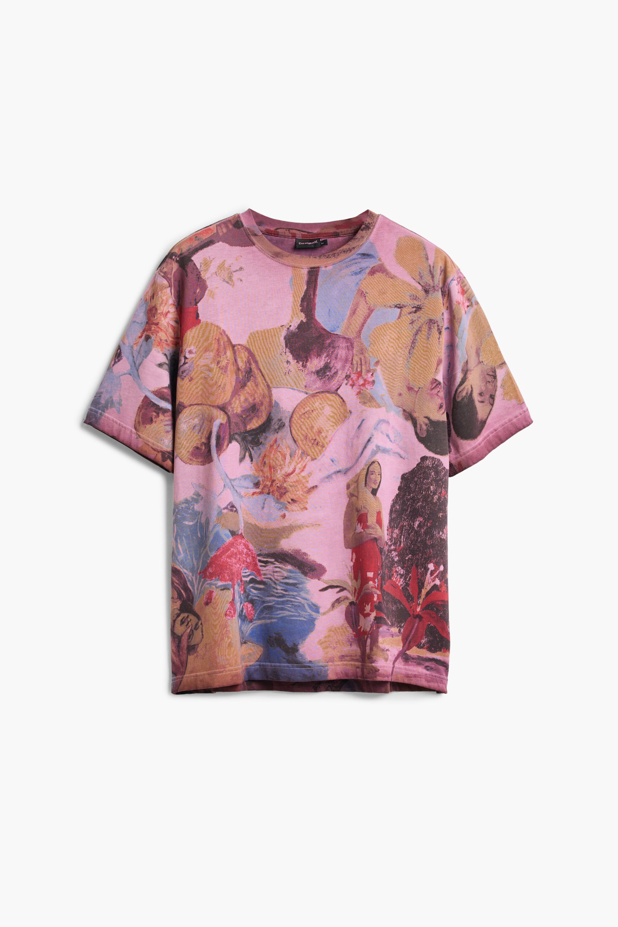 Desigual, Geblümtes T-Shirt, Herren, Baumwolle, Rot, M