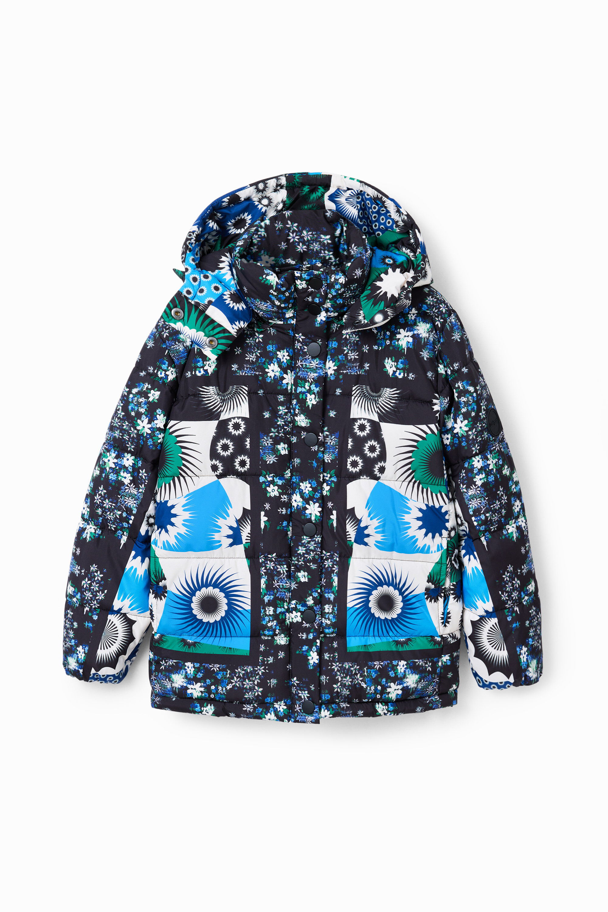 Desigual, Steppjacke Patch, Kinder, Polyester, Blau, 9/10