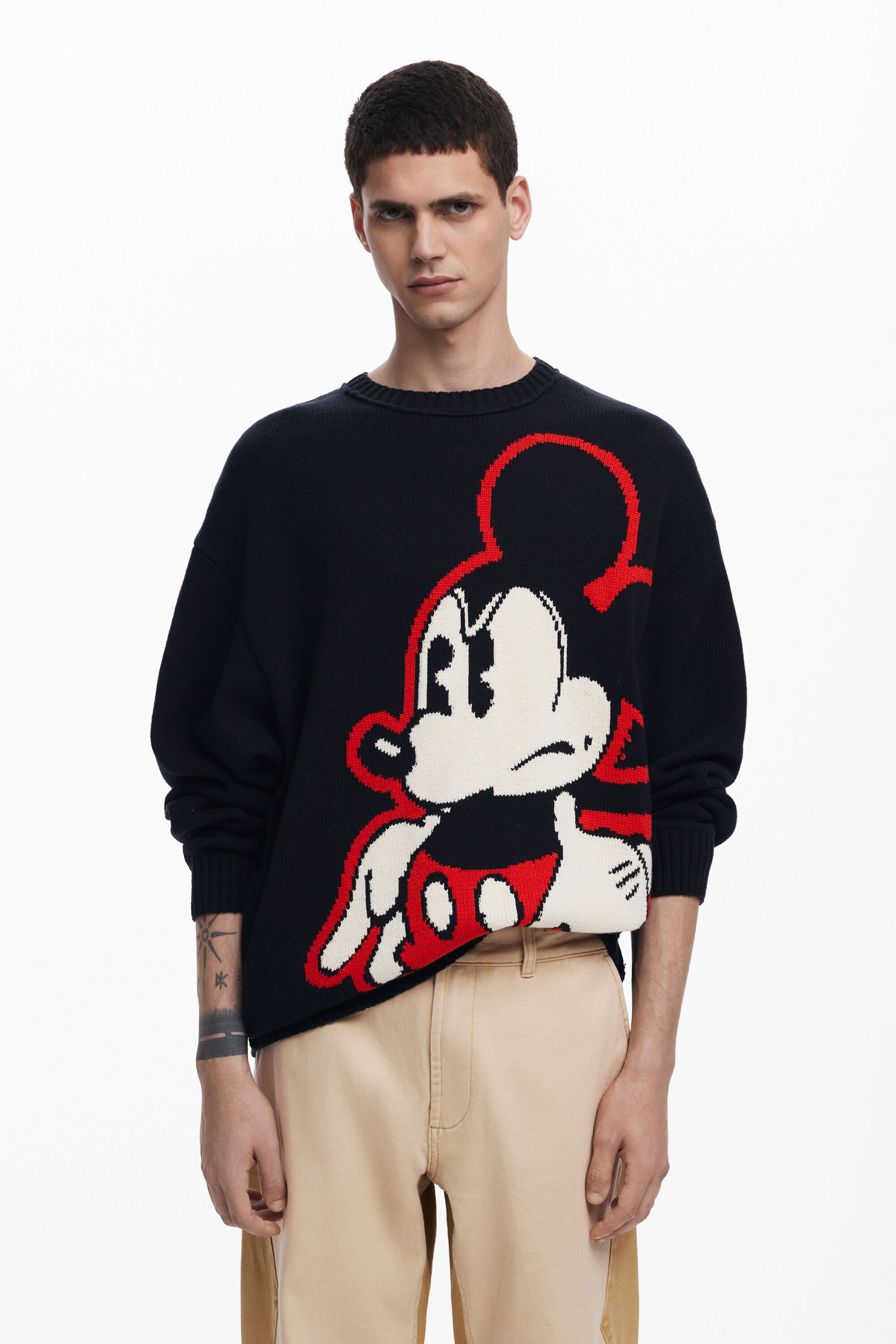 Desigual, Strickpullover Mickey Mouse™, Herren, Schwarz, XL