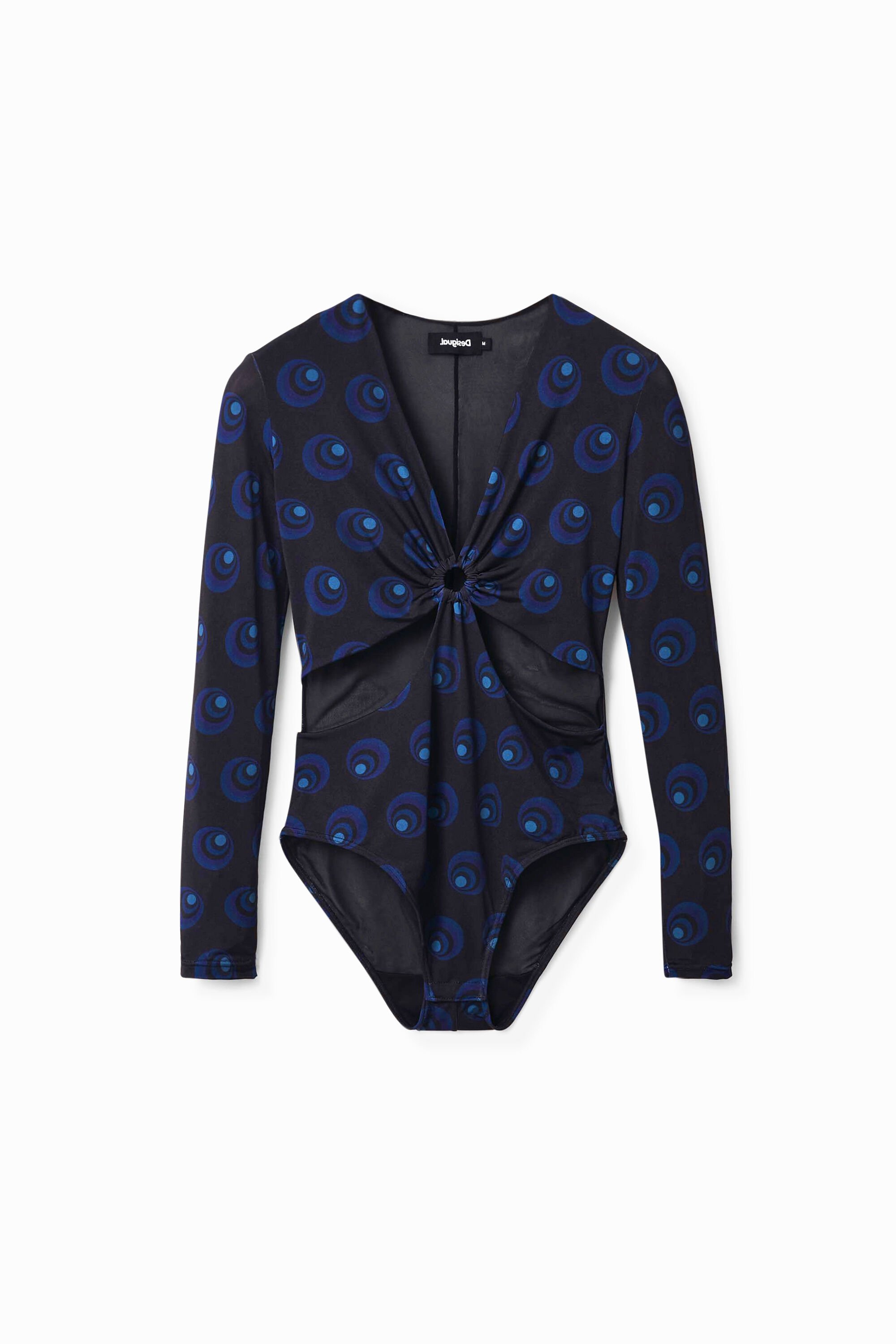 Desigual, Body Cut-out geometrische Kreise, Polyester, Blau, M