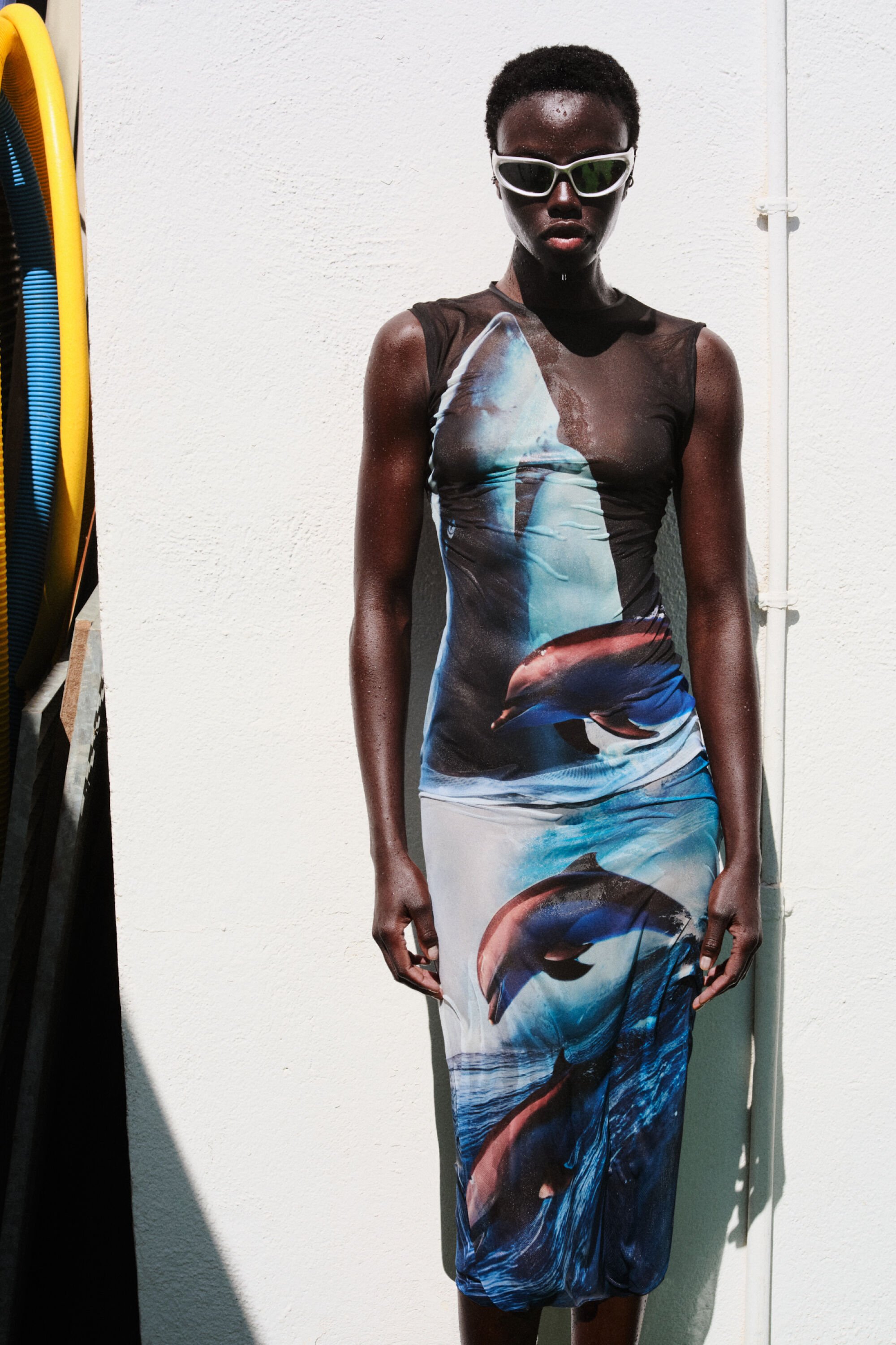 Desigual, Langes Kleid Hai Botter, Damen, Polyester, Blau, XL