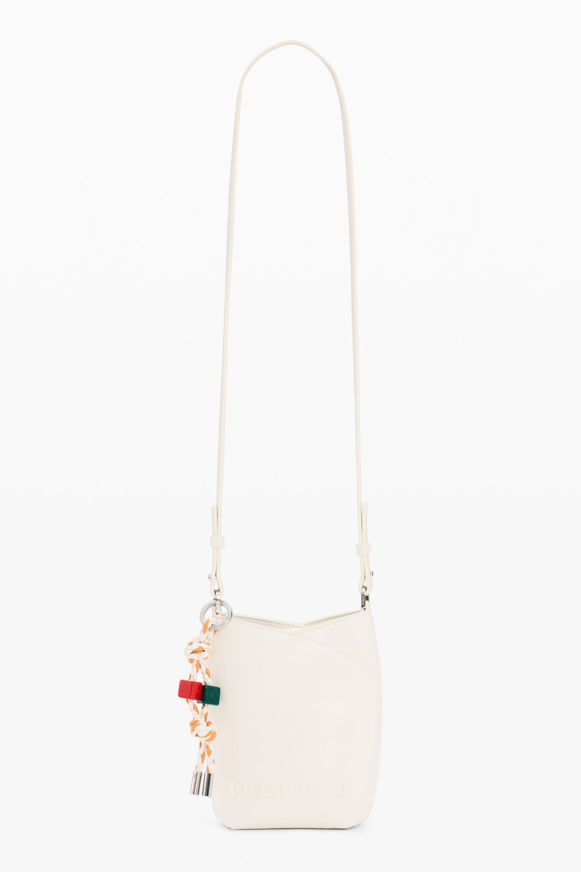 Desigual, Große umhängebörse mit charms, Damen, Polyurethan, Weiß, U