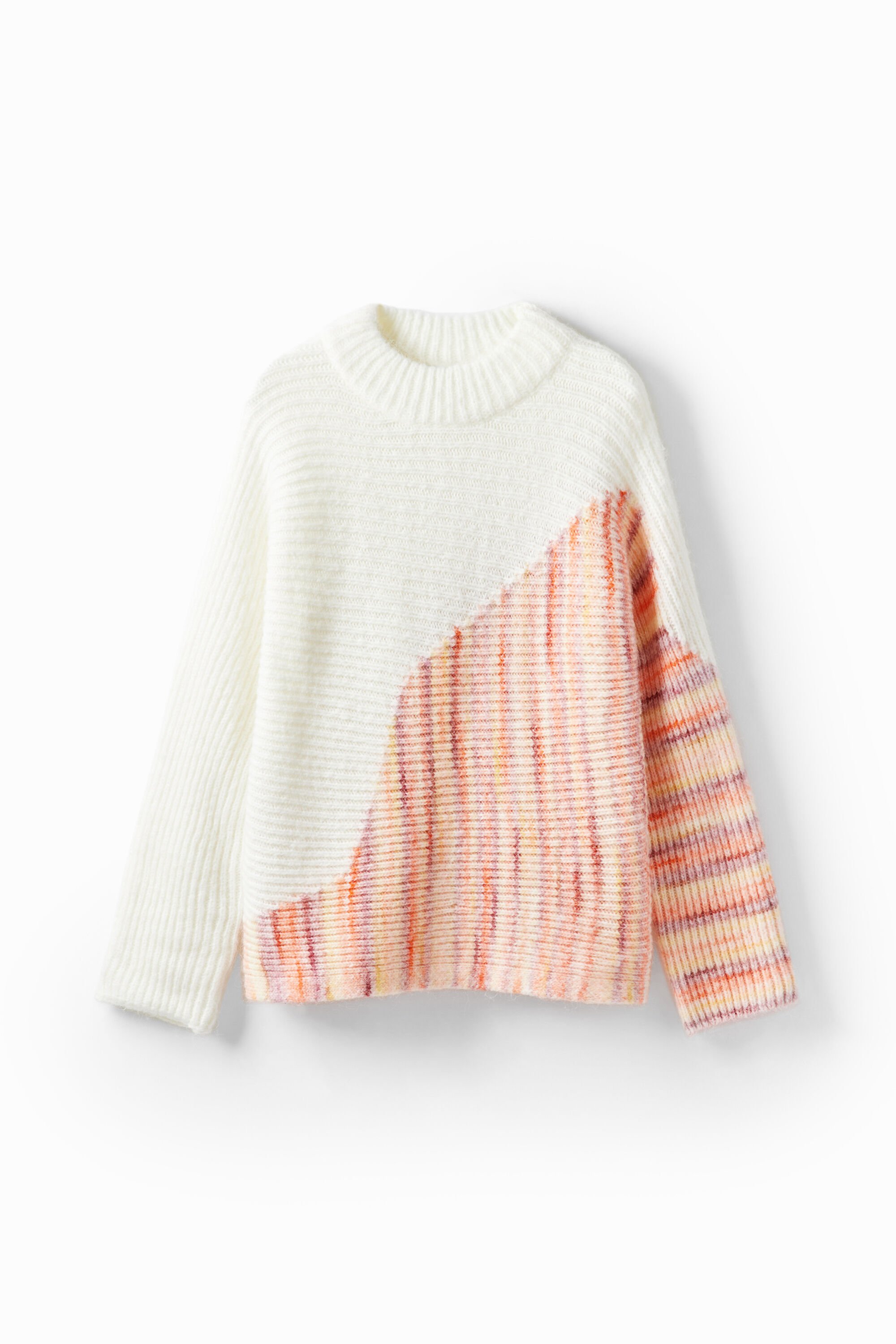 Desigual, Pullover asymmetrisches Design, Weiß, L