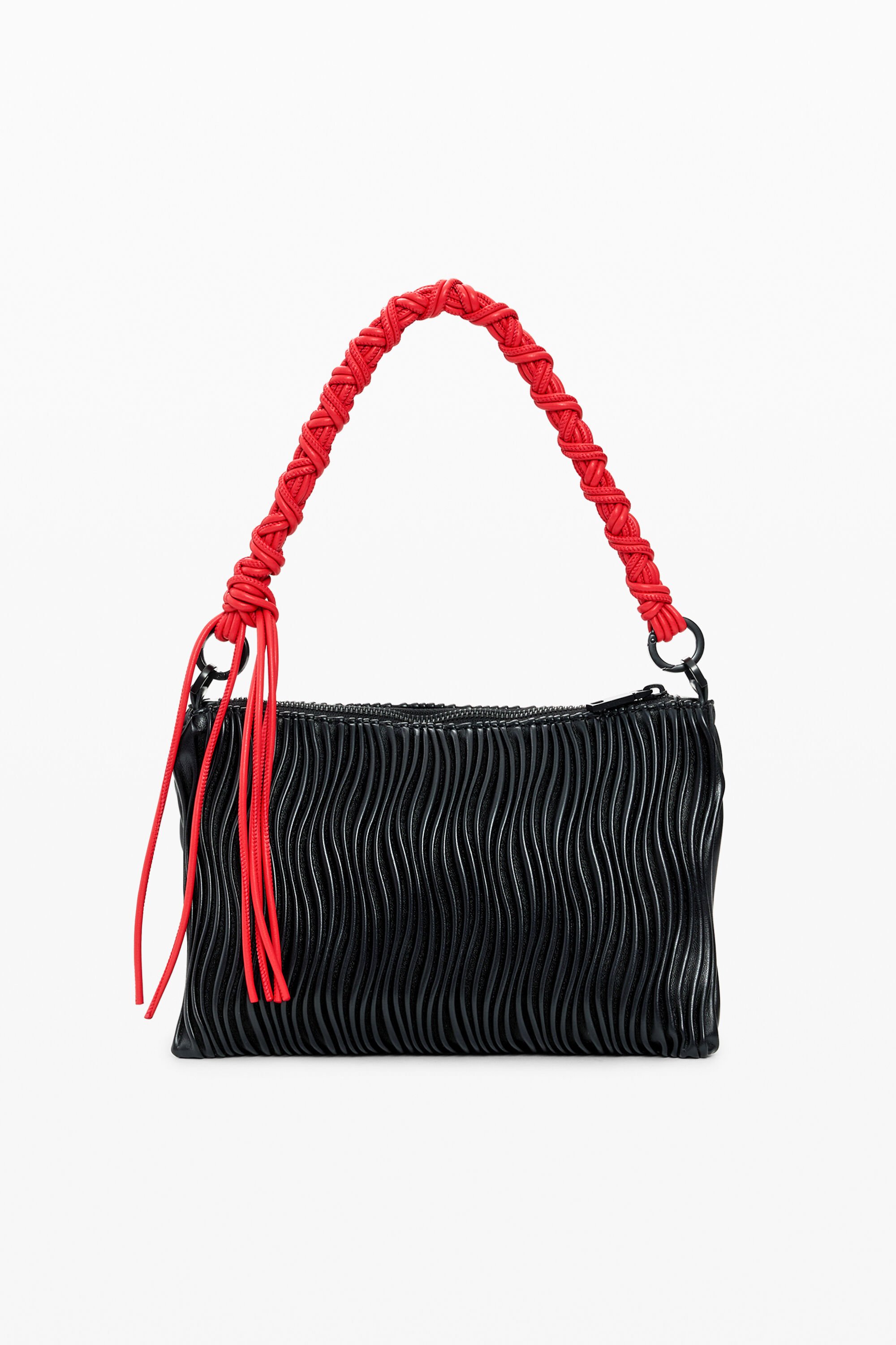 Desigual, Mittelgroße Tasche mit Prägung, Damen, Polyurethan, Schwarz, U