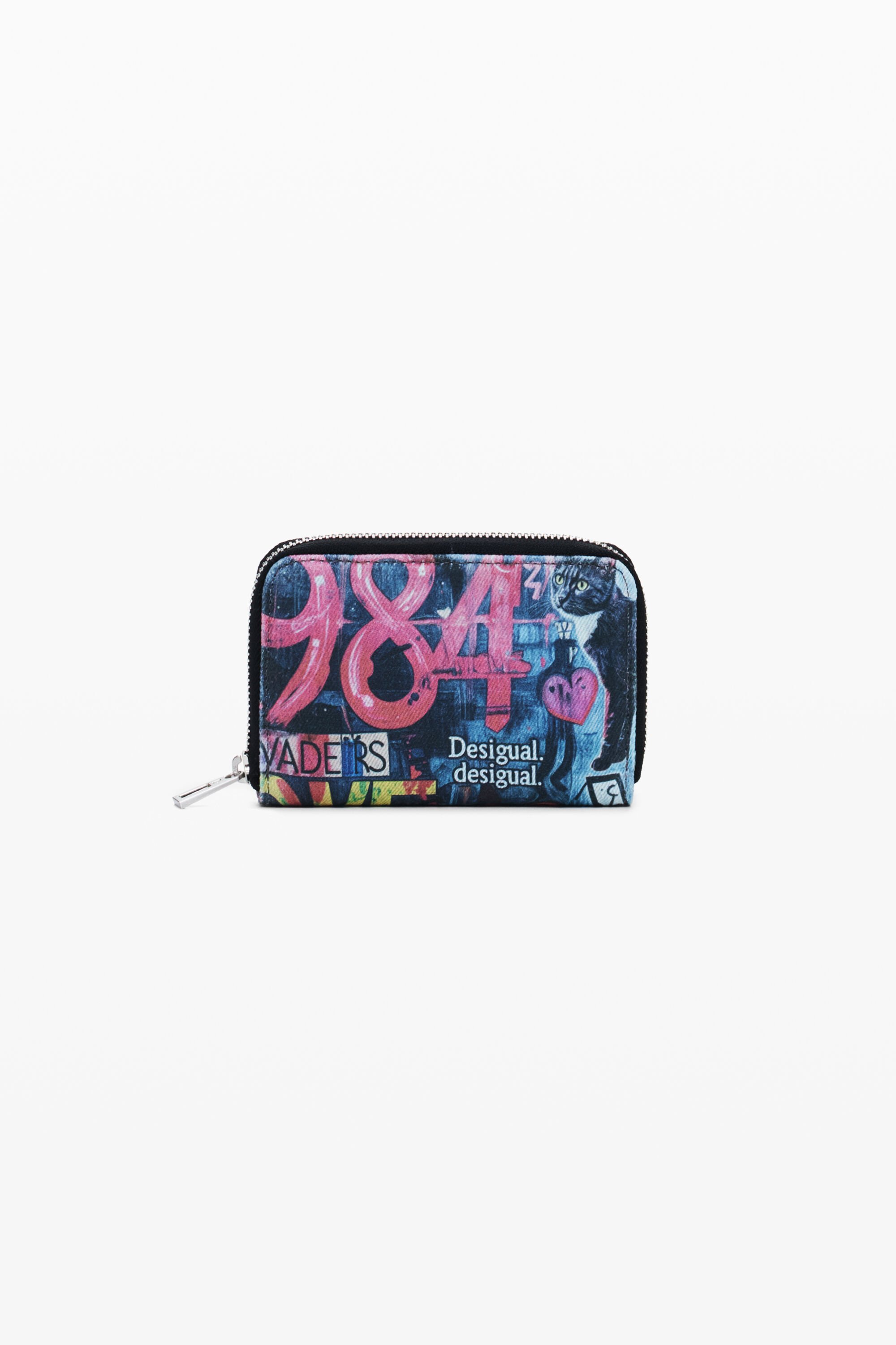 Desigual, Kleiner Geldbeutel Graffiti Katze, Damen, Baumwolle, U