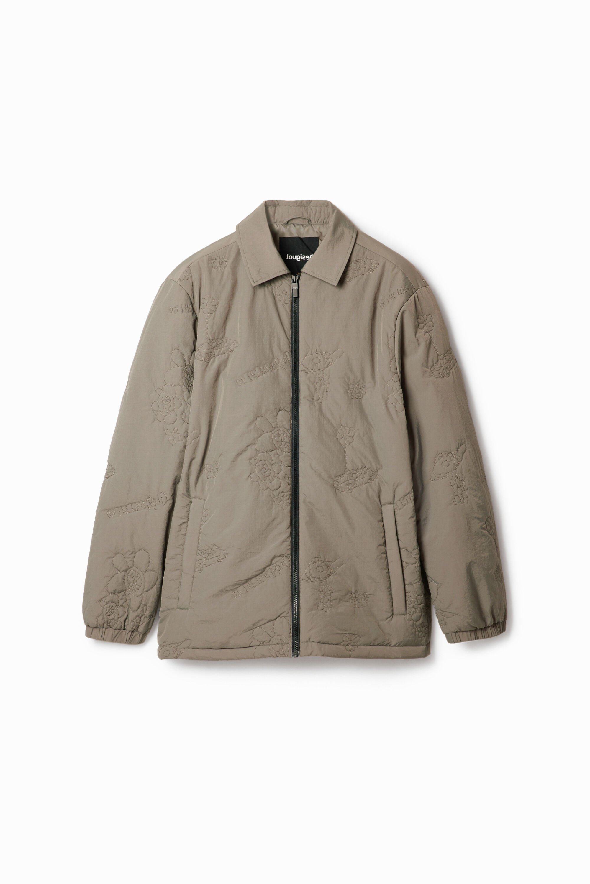 Desigual, Steppjacke Stickereien, Herren, Polyamid, Schwarz, S