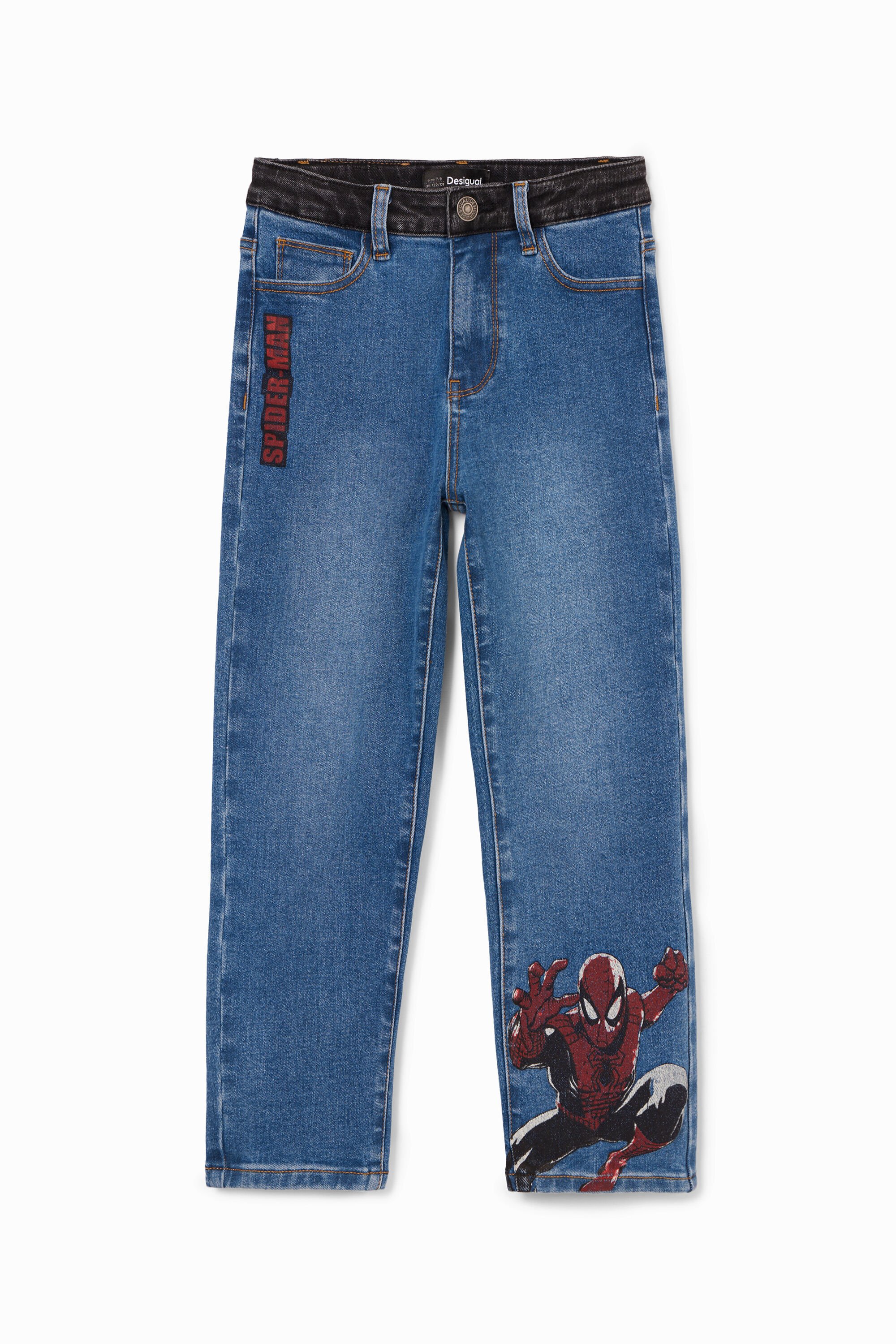 Desigual, Bestickte Spiderman-Jeans, Kinder, Blau, 9/10