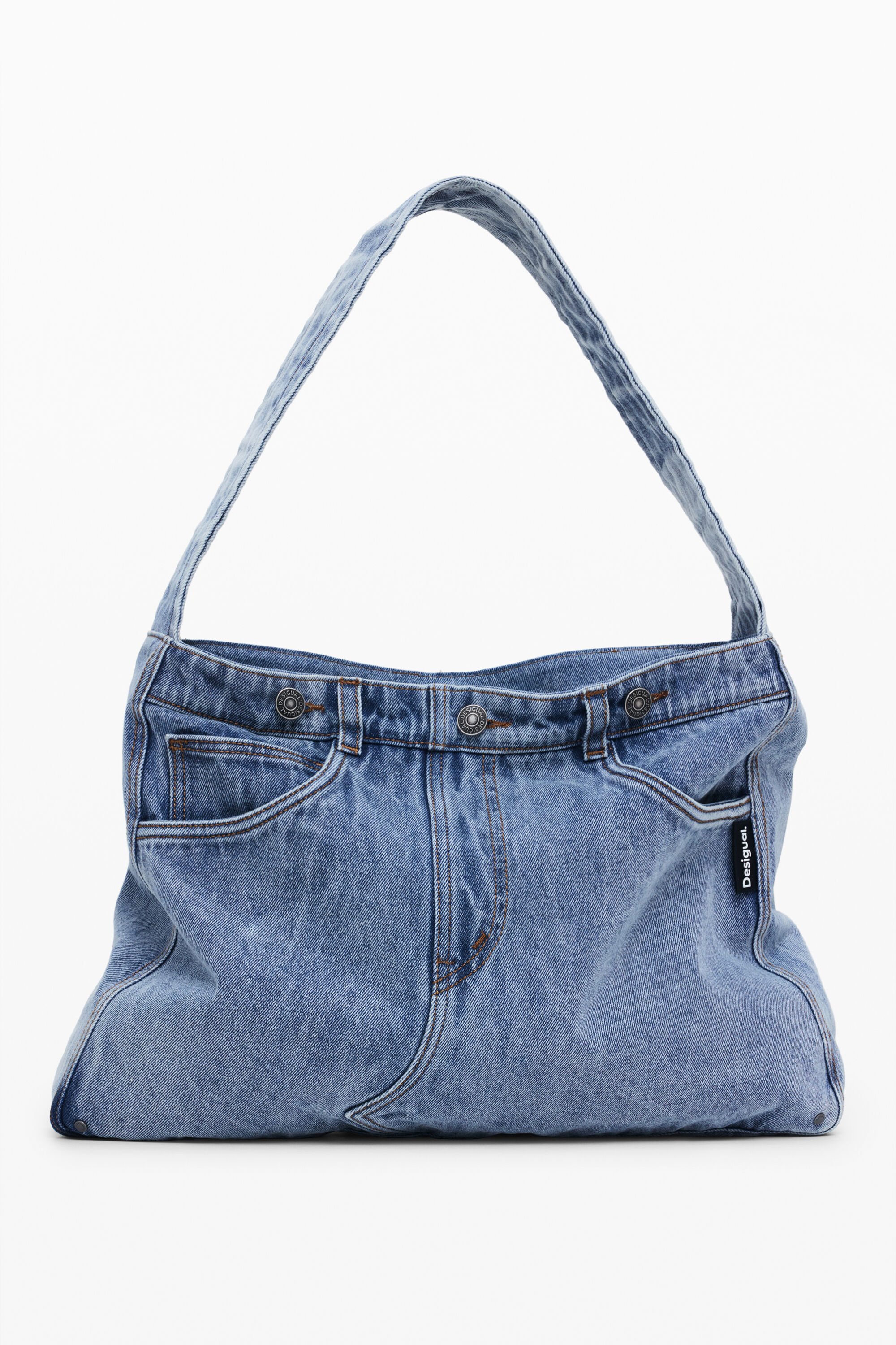 Desigual, Große Denim-Tasche, Damen, Baumwolle, Blau, U