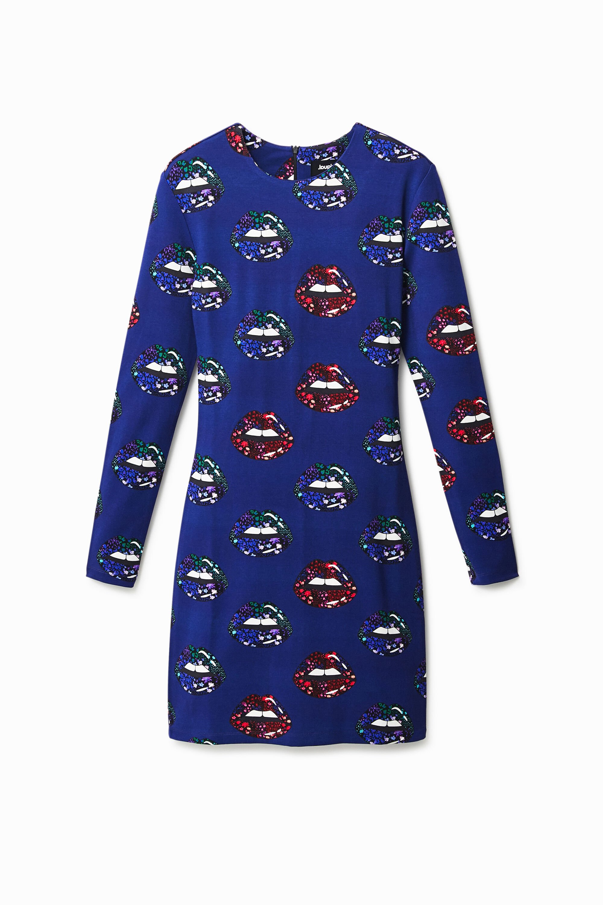 Desigual, Kurzes Kleid im Silm Fit mit Lippen, Damen, Rot, S