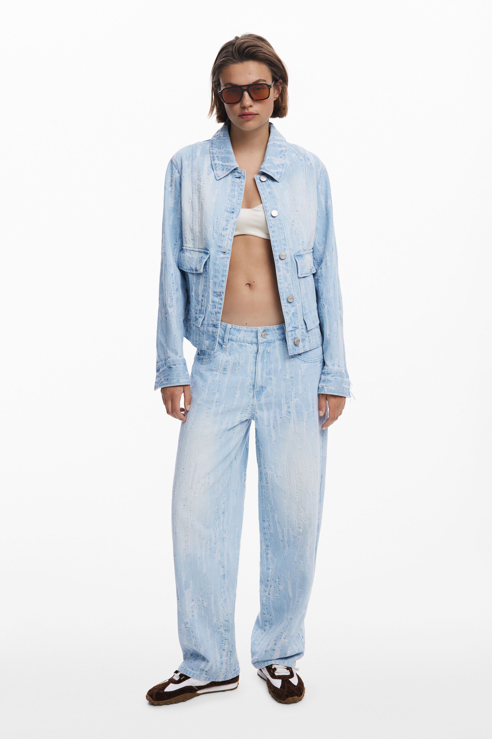 Desigual, Jeans mit Risseffekt, Damen, Baumwolle, Blau, 42