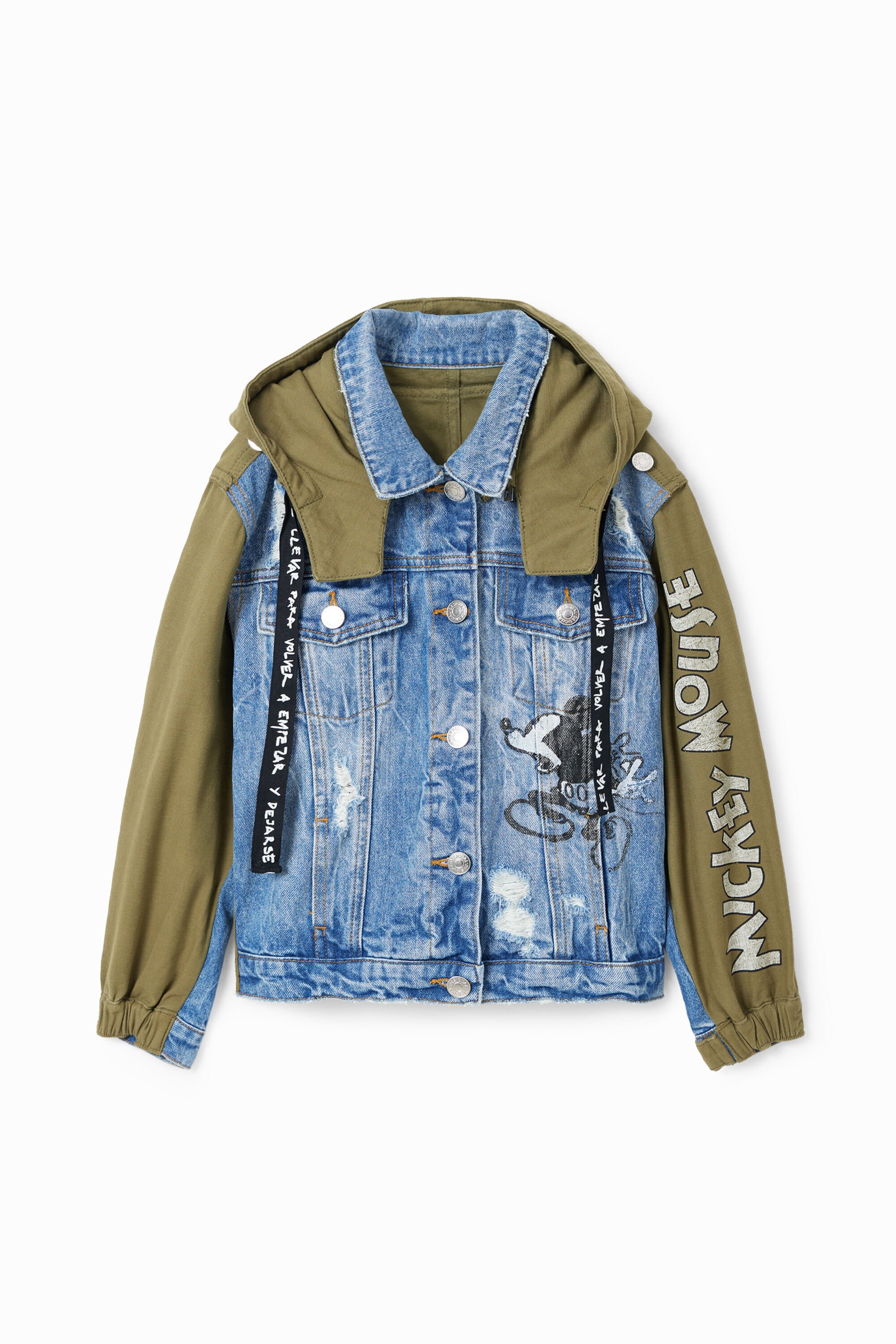 Desigual, Parka-Jacke Micky Maus, Baumwolle, GrüN, 3/4