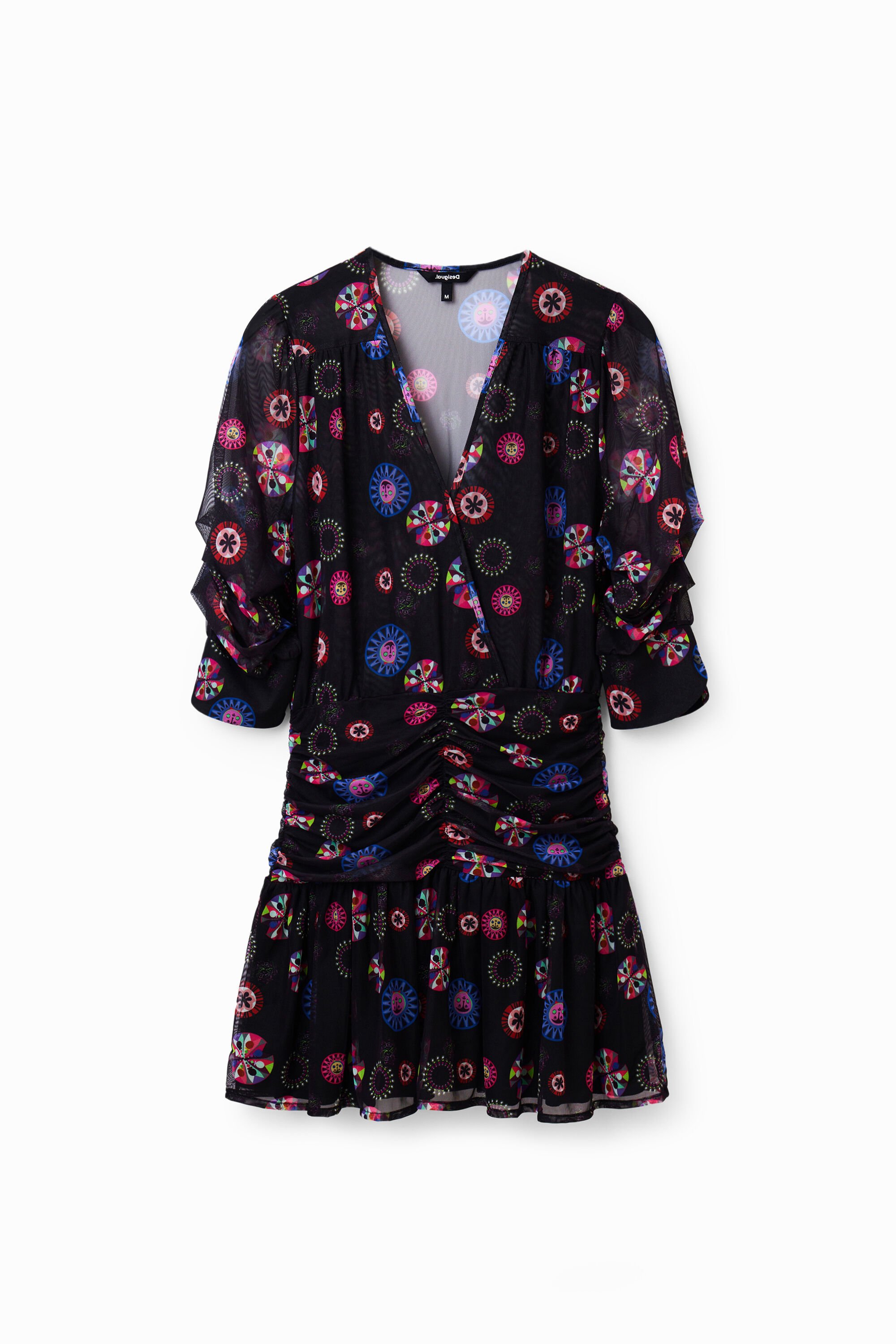 Desigual, Drapiertes, kurzes Kleid M. Christian Lacroix, Damen, Polyester, Schwarz, M