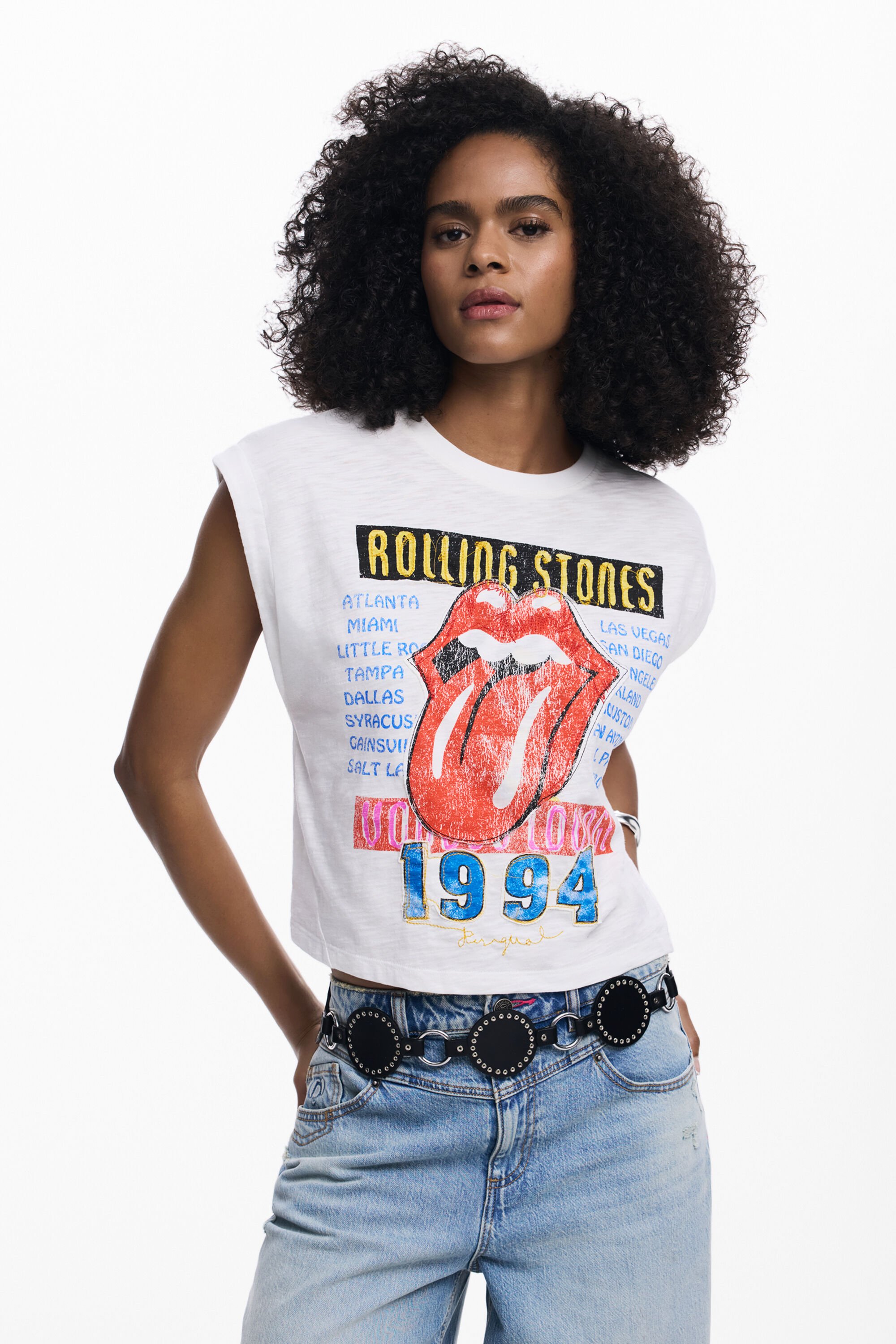 Desigual, Rolling stones™ 1994 T-Shirt, Damen, Baumwolle, Weiß, L
