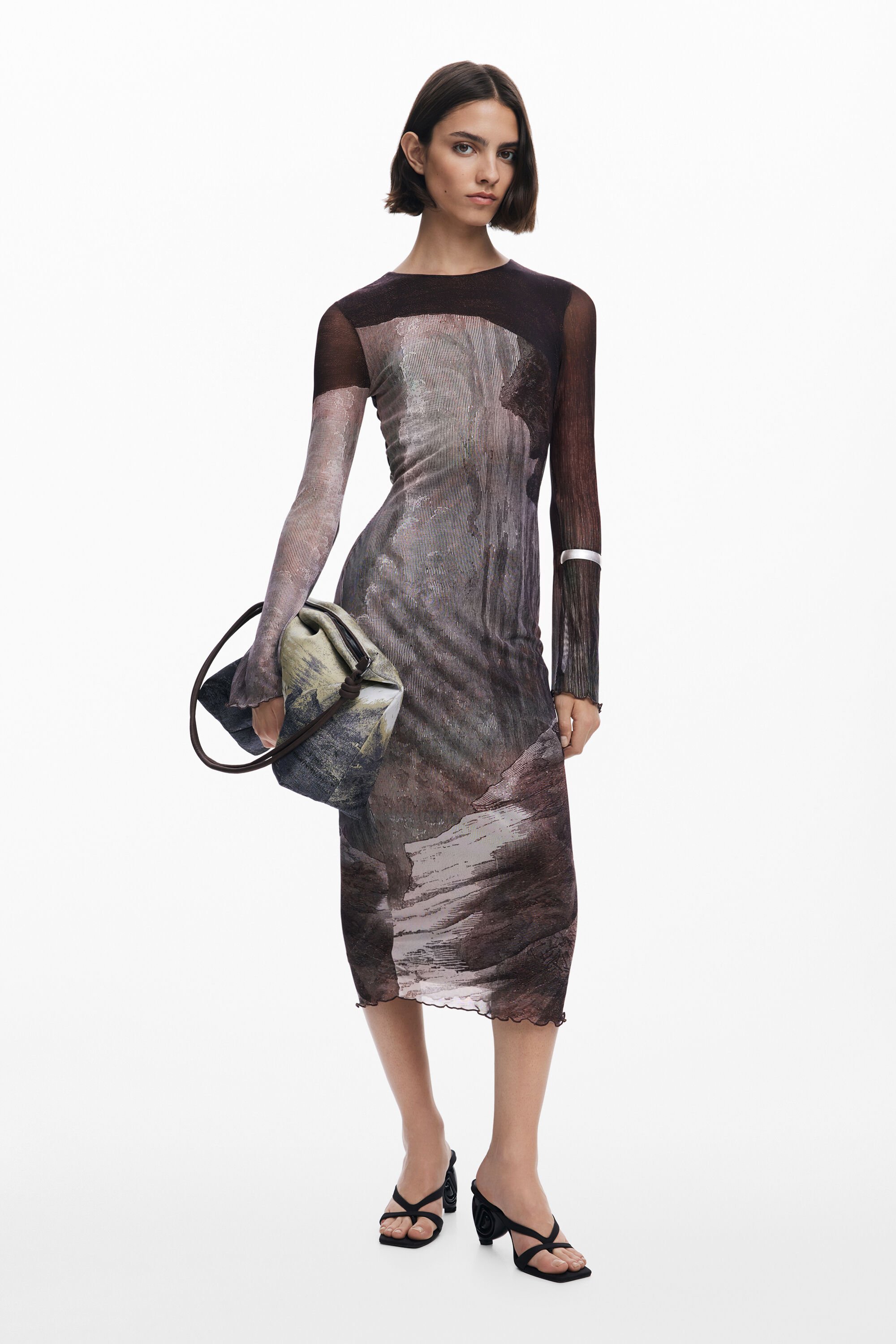 Desigual, Kleid entworfen von Mr. Christian Lacroix, Damen, Polyester, Braun, XS