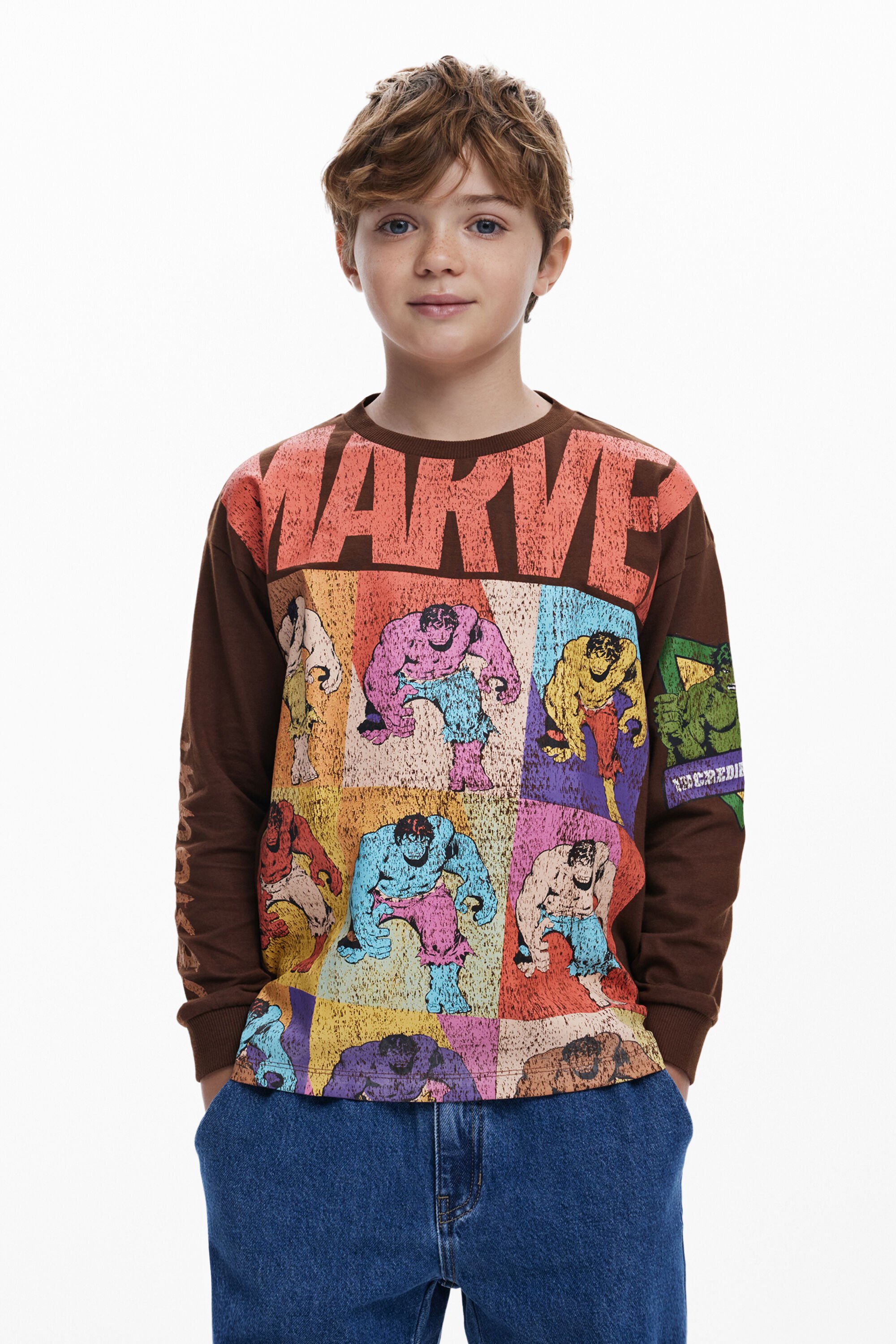 Desigual, Hulk™ Langarmshirt, Kinder, Baumwolle, Braun, 13/14