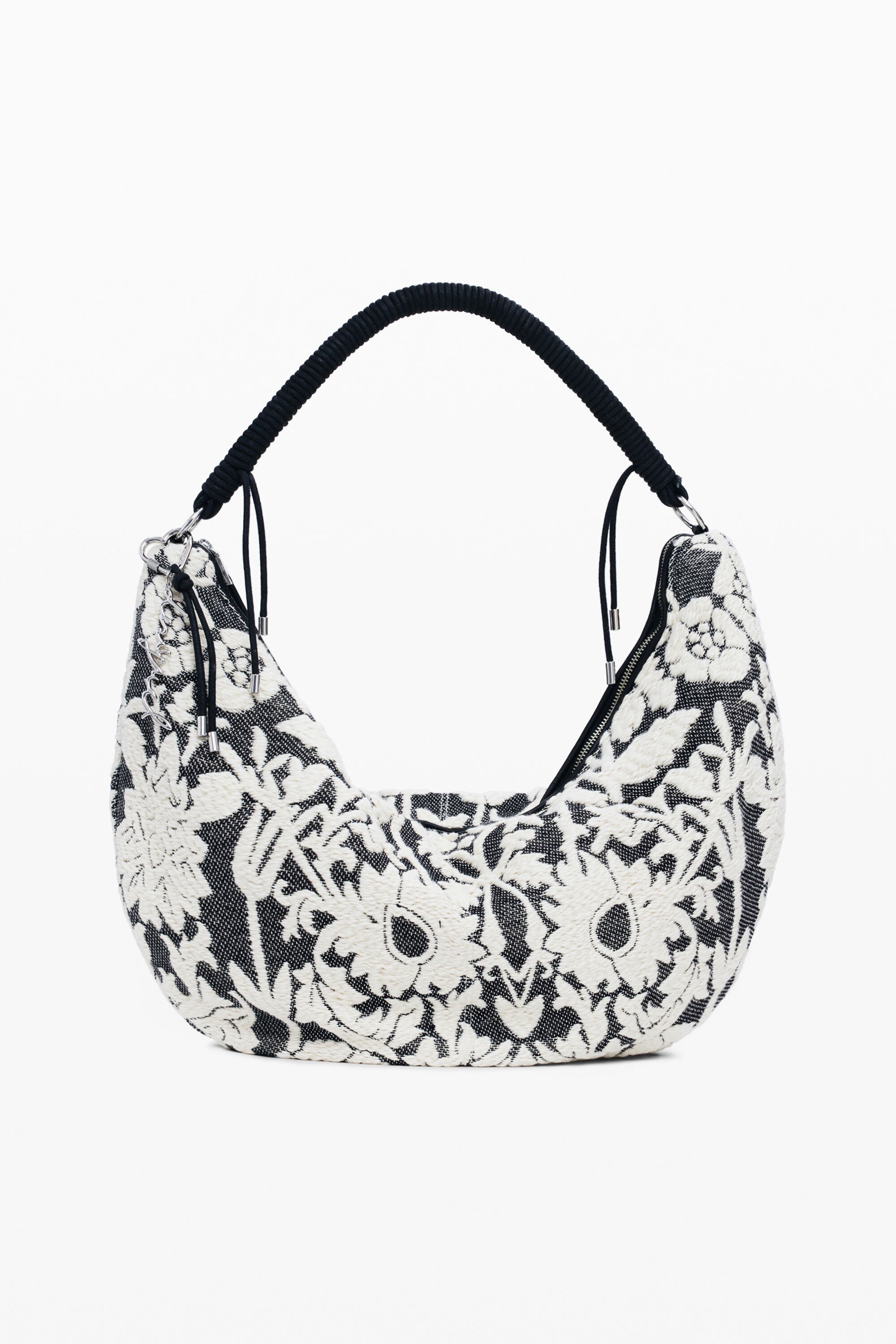 Desigual, Große Blumenbeuteltasche, Damen, Schwarz, U