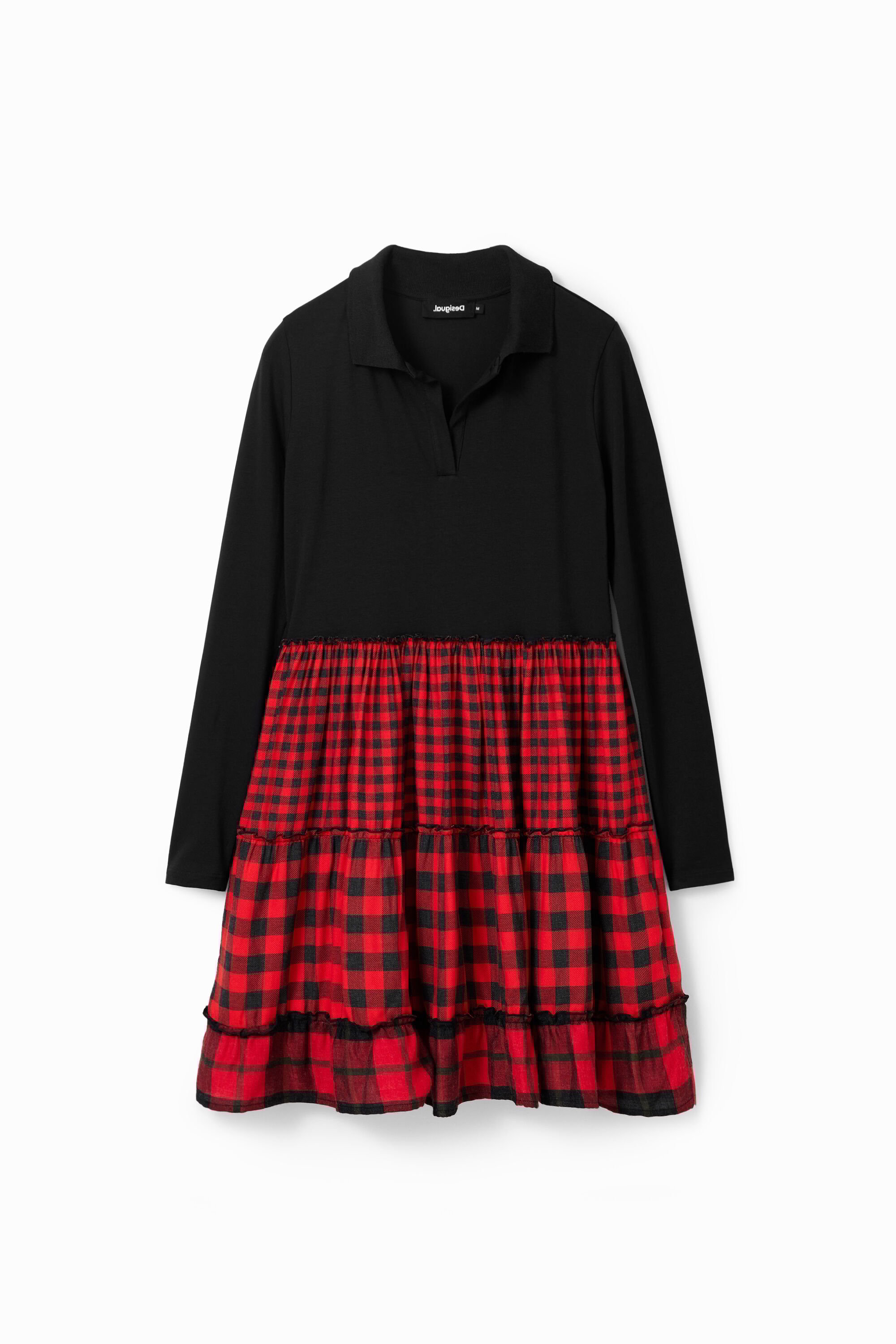 Desigual, Kurzes Kleid Kombi Karos, Damen, Rot, XS