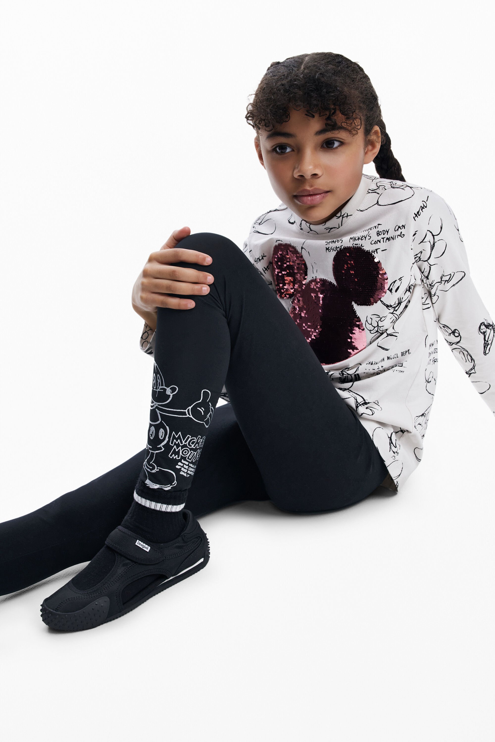 Desigual, Mickey Mouse™ Leggings, Kinder, Baumwolle, Schwarz, S