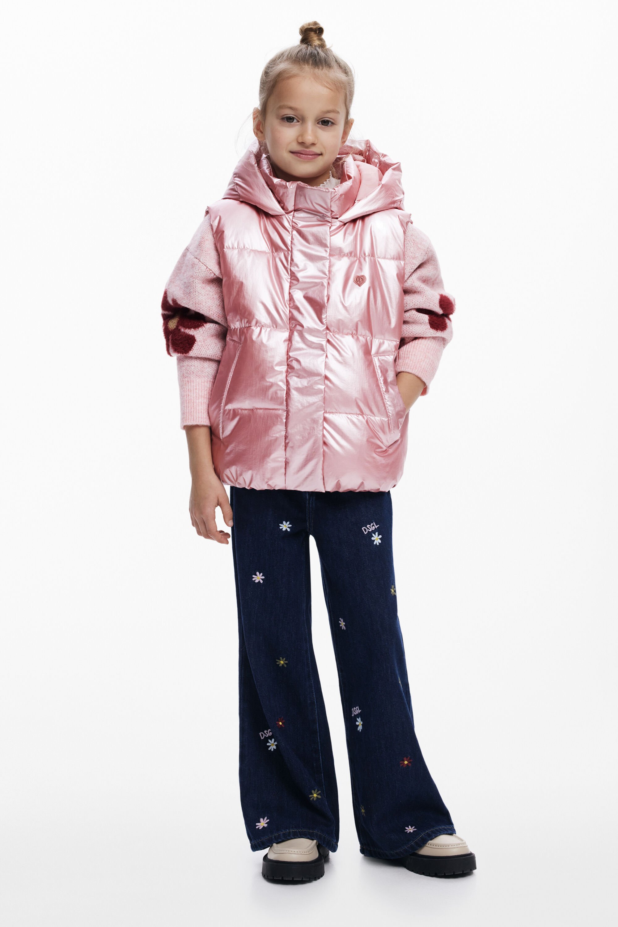 Desigual, Metallisierte Steppweste, Kinder, Rot, 7/8