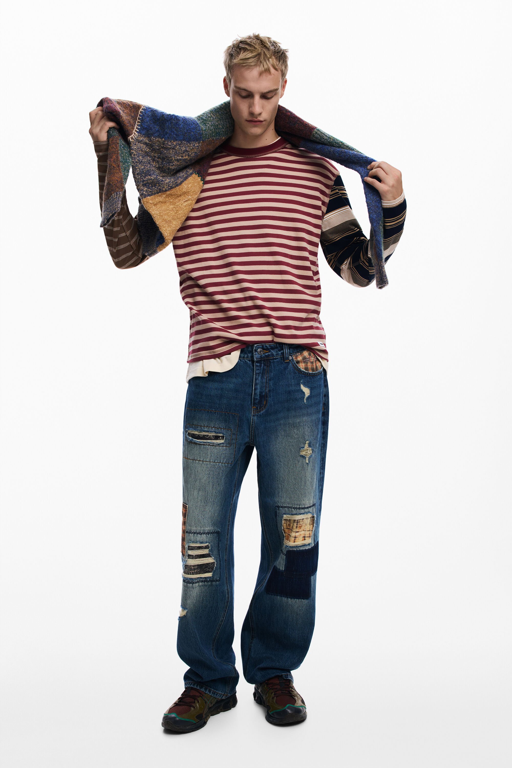 Desigual, Patch-Jeans, Herren, Baumwolle, Blau, 34