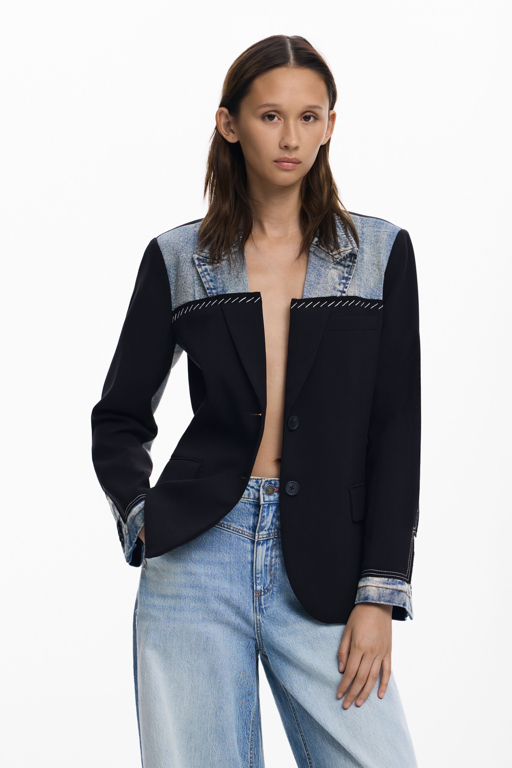 Desigual, Hybride Jacke, Damen, Blau, M