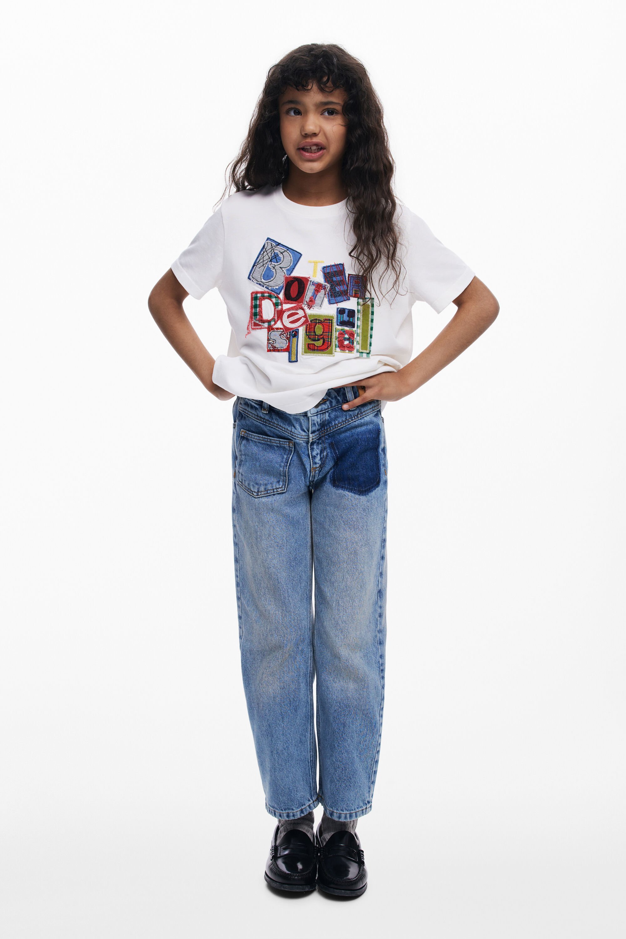 Desigual, Umgekehrte Botter-Jeans, Kinder, Baumwolle, Blau, 11/12