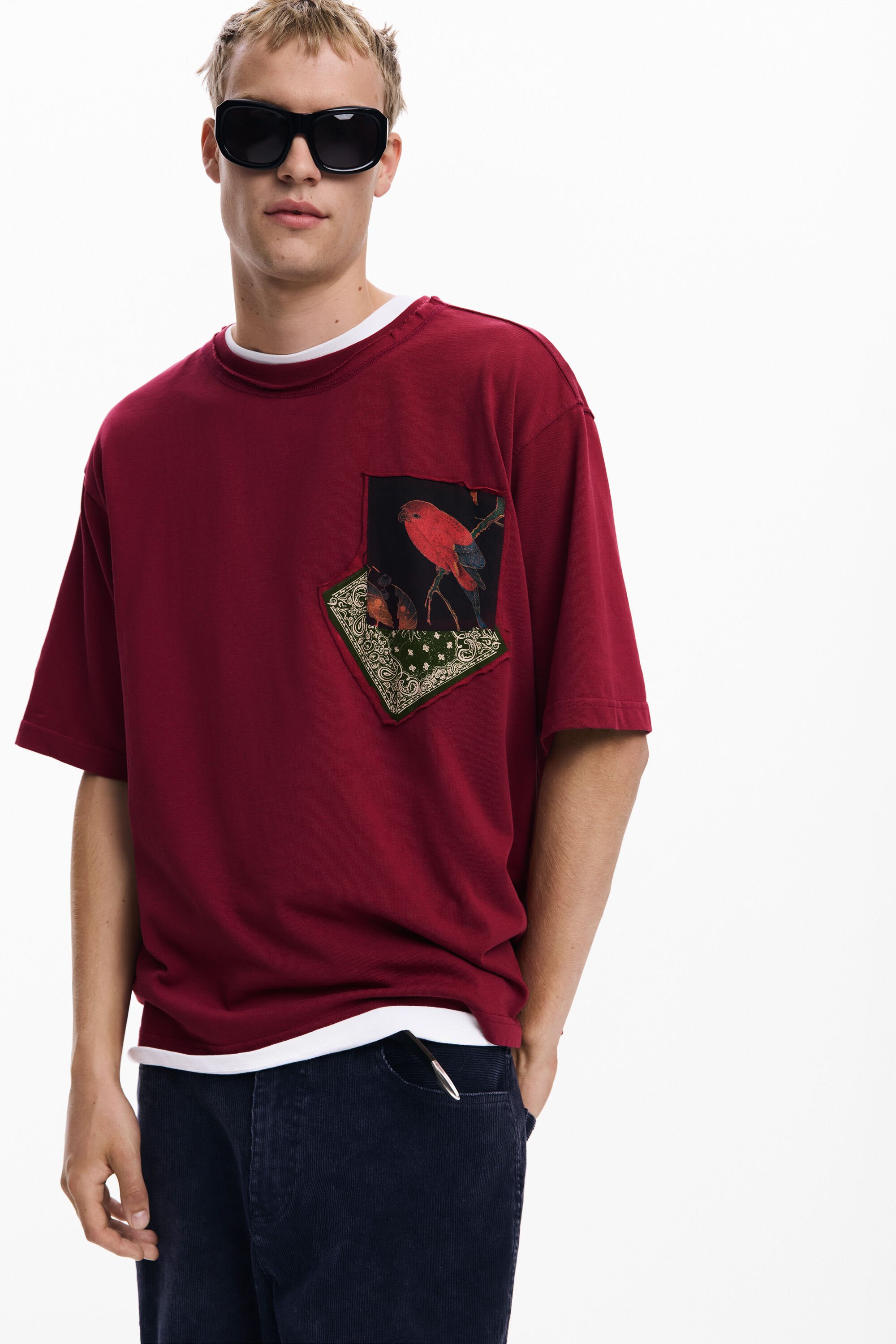 Desigual, TASCHEN T-SHIRT, Herren, Baumwolle, Rot, M