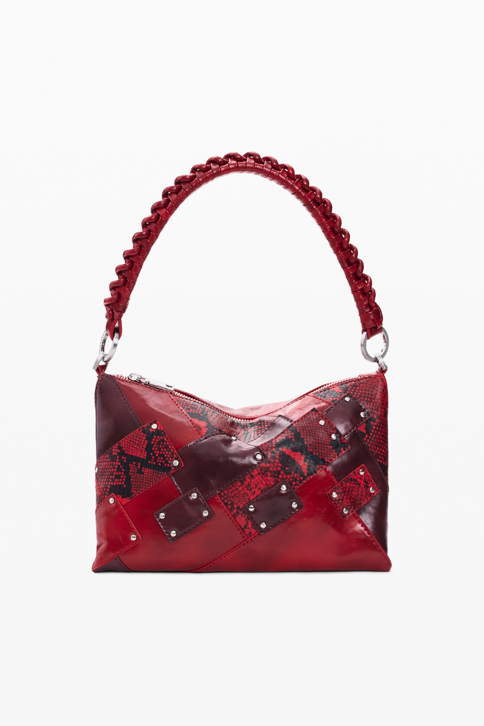 Desigual, Mittlere quadratische Tasche Snake, Damen, Polyurethan, Rot, U