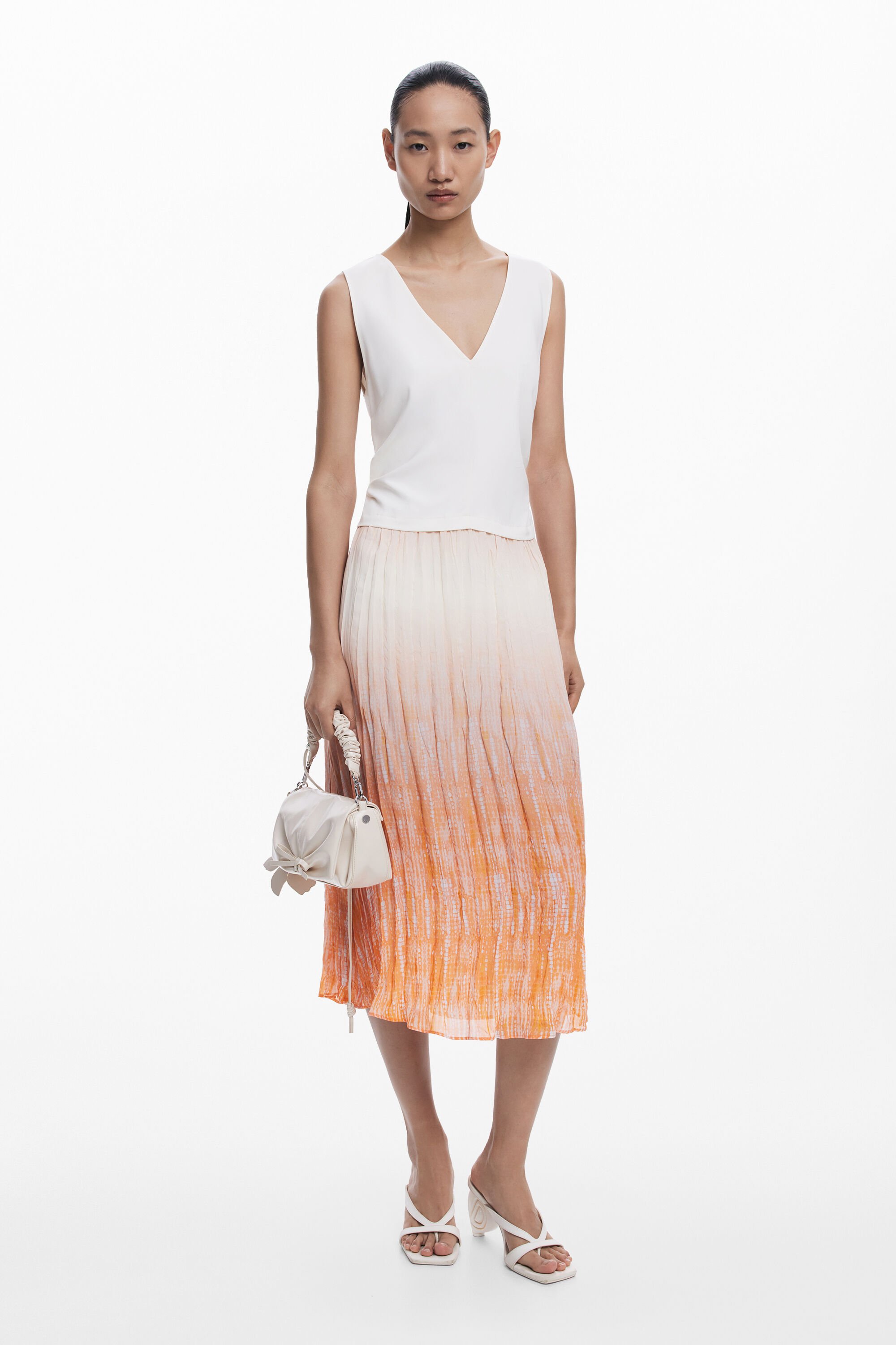 Desigual, Langes Kleid mit Farbverlauf, Damen, Orange, M