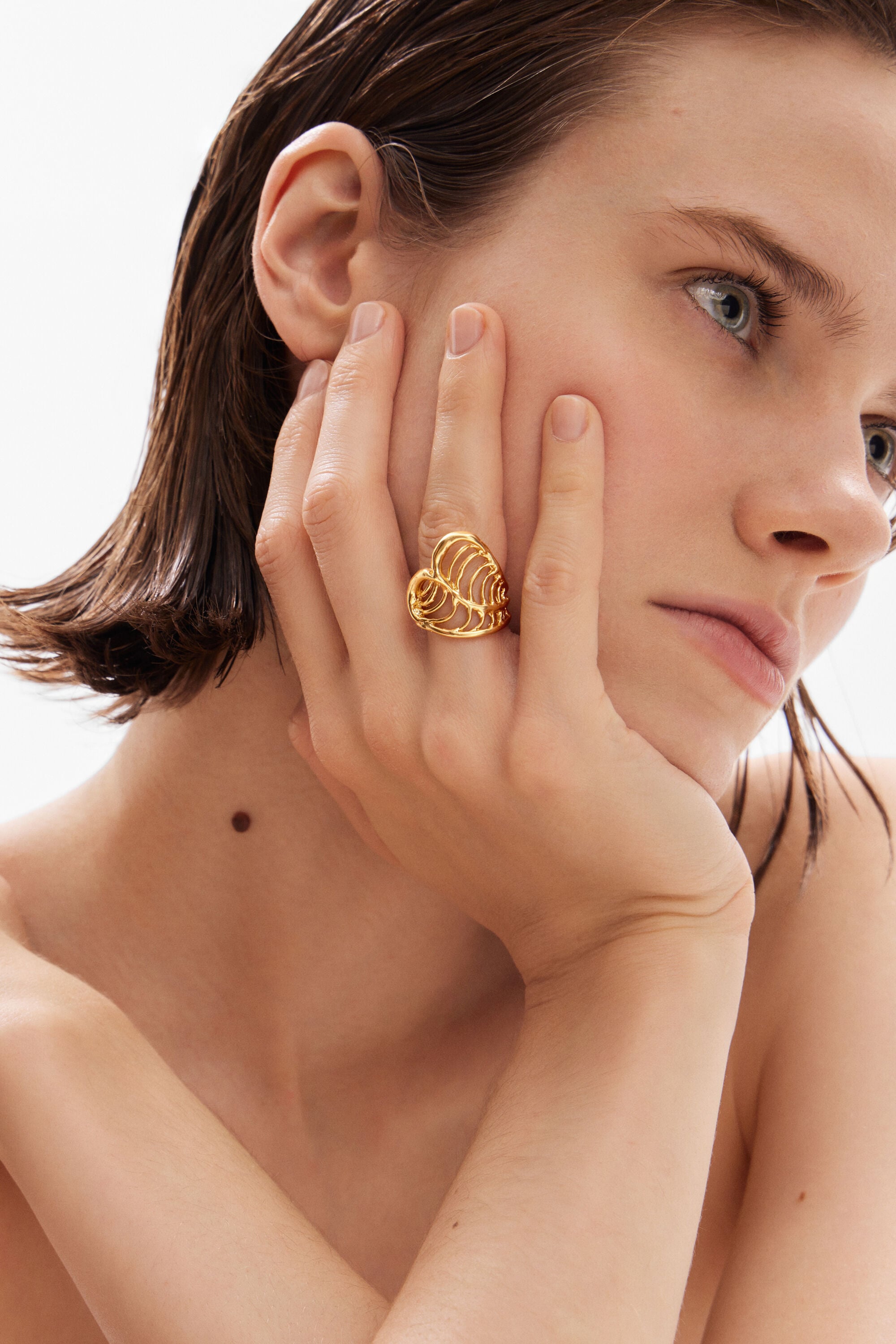 Desigual, Vergoldeter Ring Herz Blatt Zalio, Damen, S