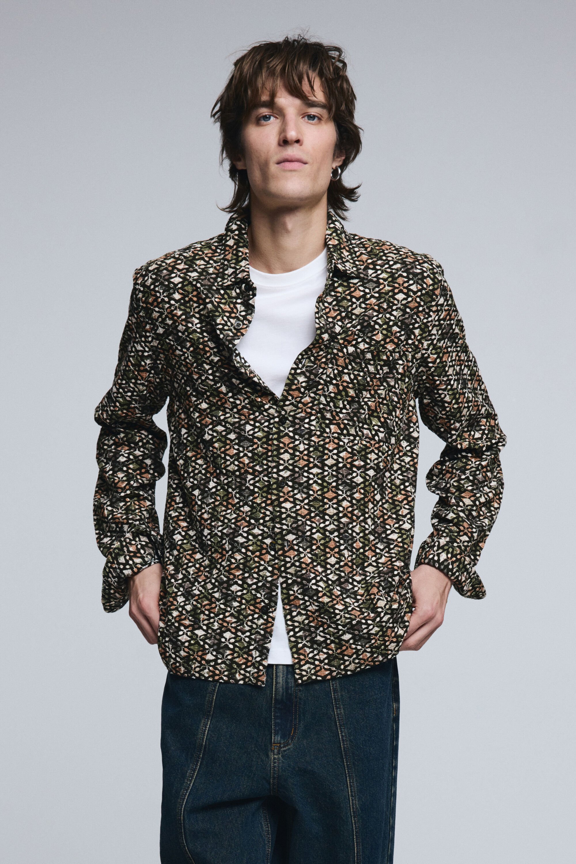 Desigual, Jacquard-Herrenhemd, Herren, GrüN, L