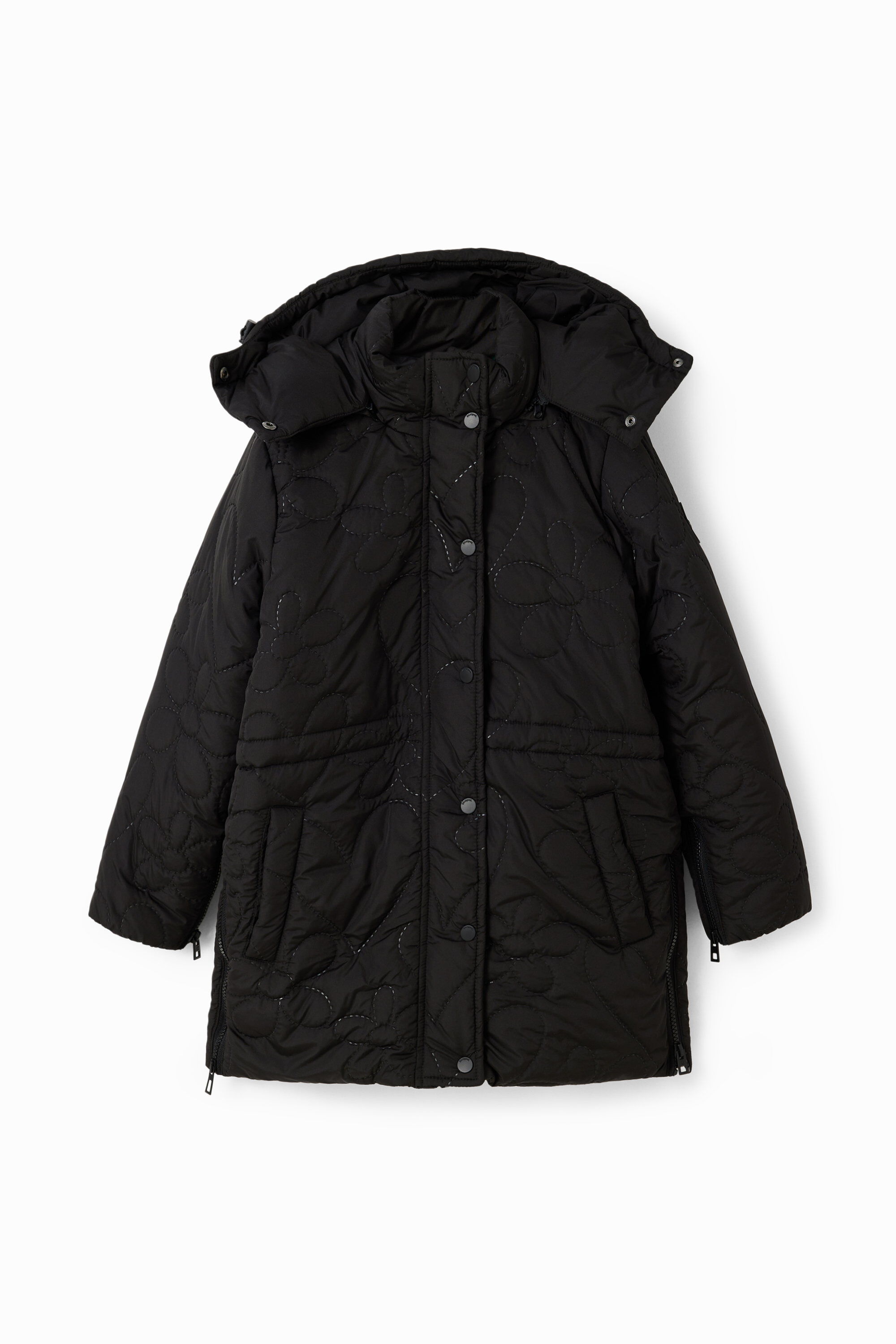 Desigual, Steppmantel Herzchen, Kinder, Polyester, Schwarz, 5/6