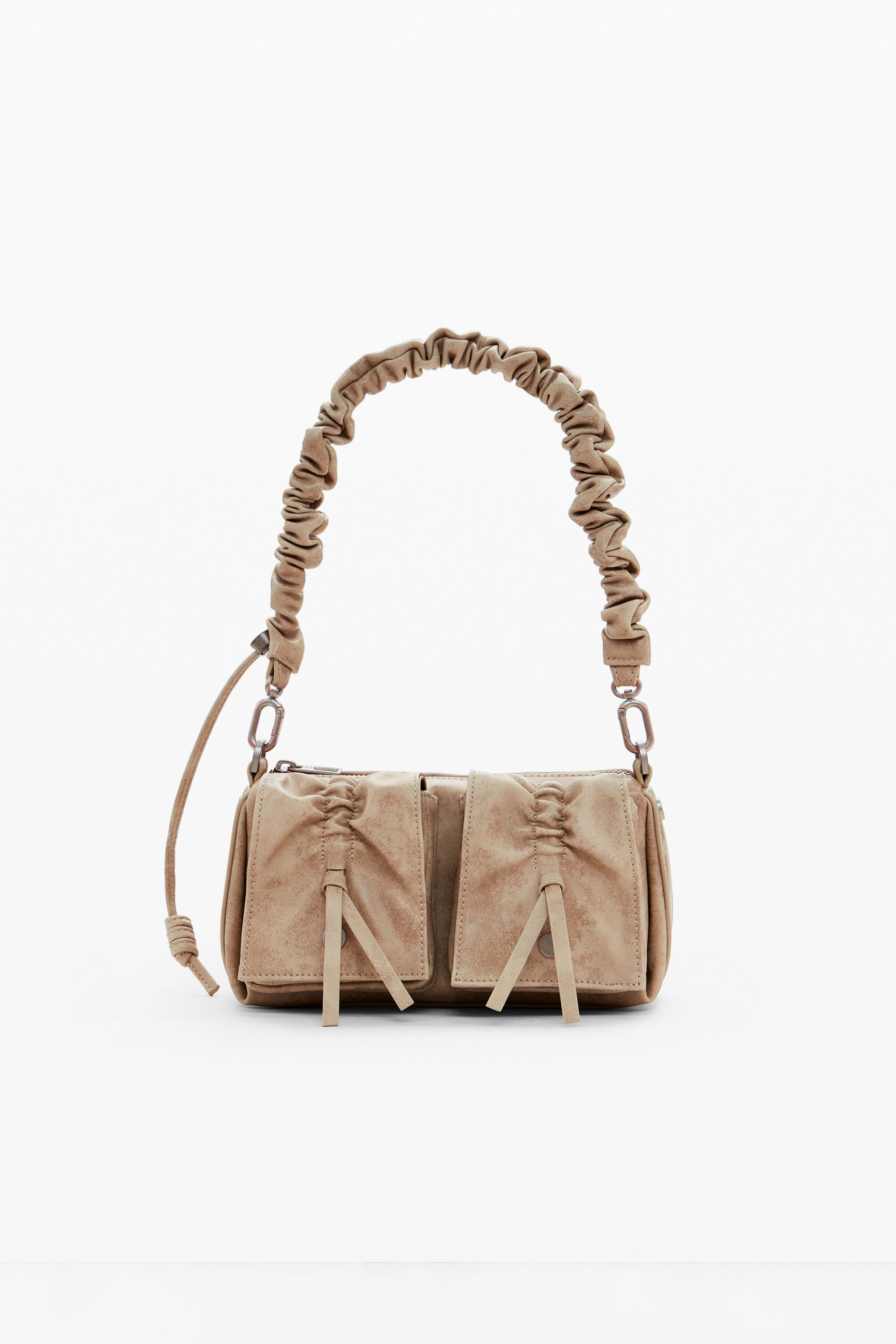 Desigual, Kleine Tasche mit Schleifenfächern, Damen, Polyurethan, Weiß, U