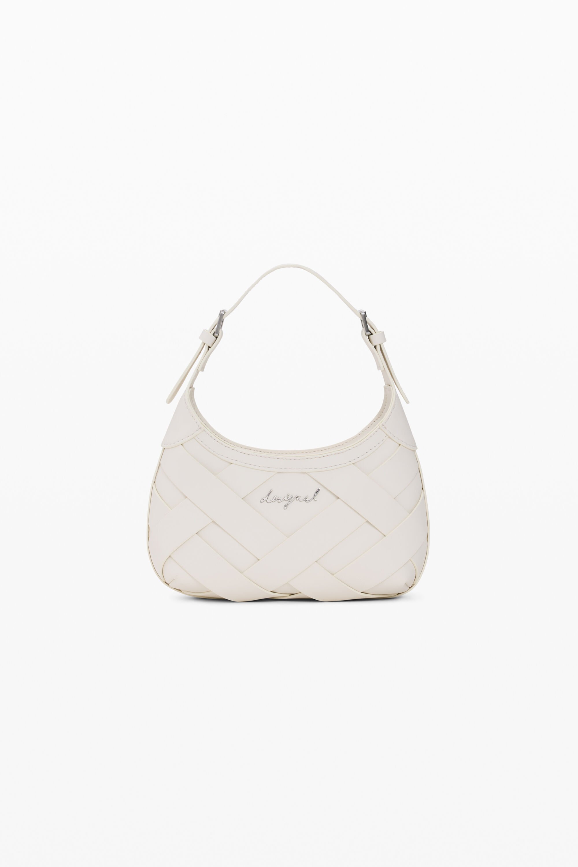 Desigual, Kleine geflochtene Tasche mit Logo, Damen, Polyurethan, Braun, U