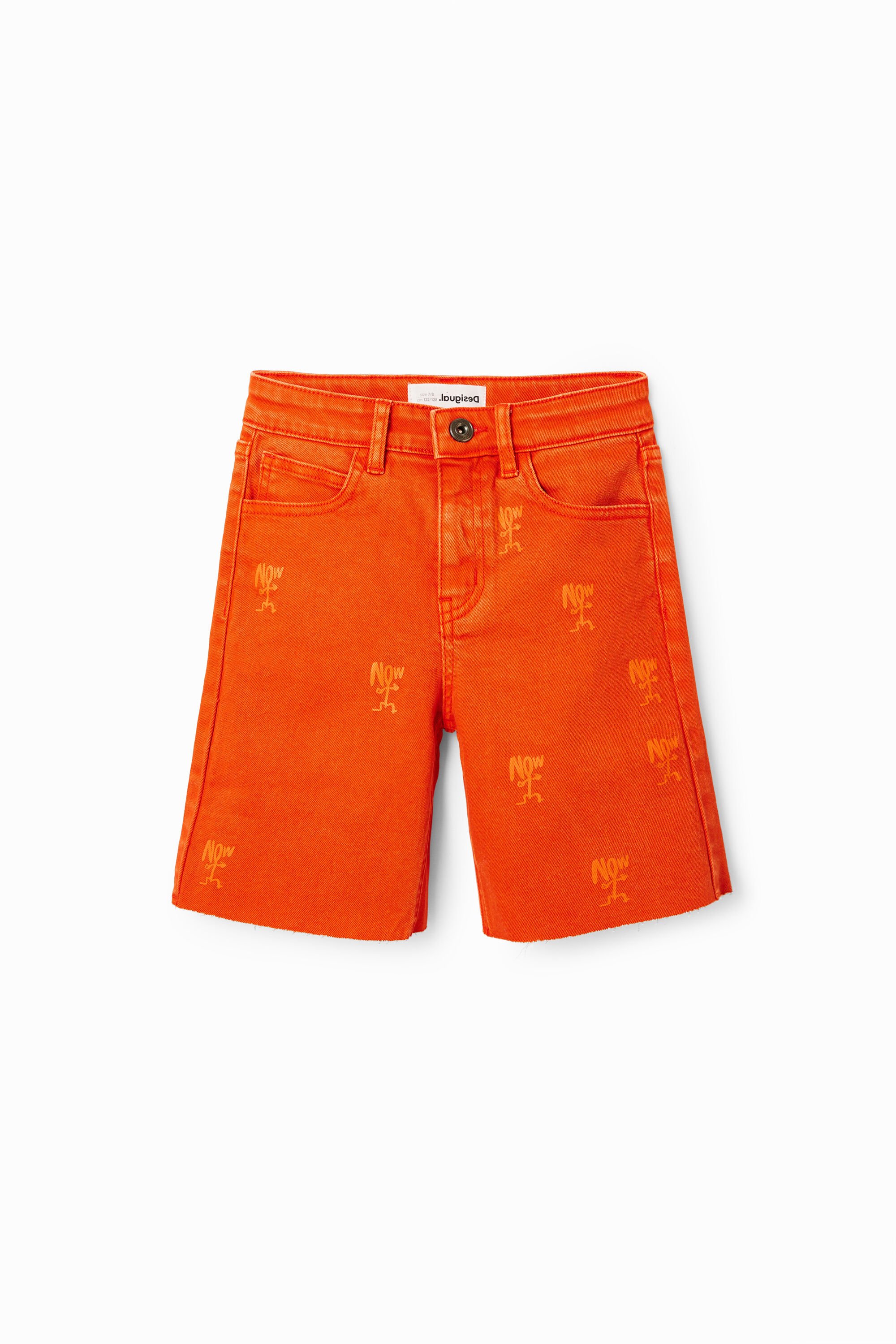 Desigual, Jeans-Bermudas Now, Kinder, Baumwolle, Orange, 13/14