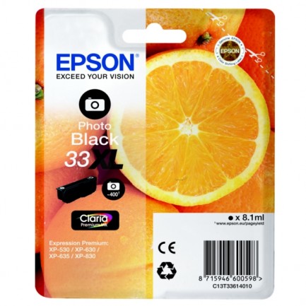 Original Epson Tinte 33XL BK / C13T33614012 foto schwarz für C13T33614012