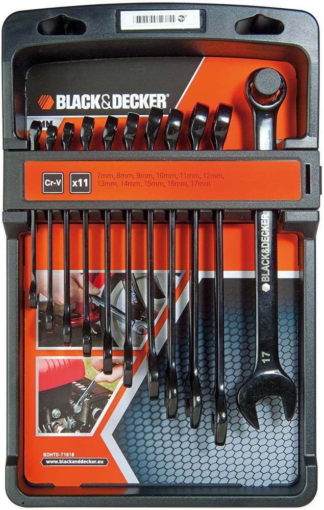 Black + Decker BDHT0-71618 Maulringschlüsselsatz, 11-teiliges Set