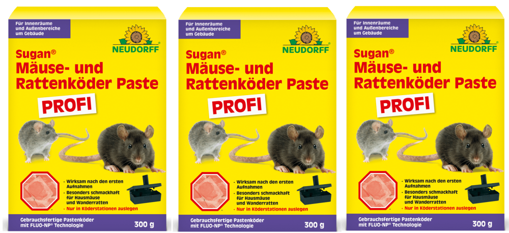 Sugan® Ratten- und MäuseköderPaste Profi 3x300 gr