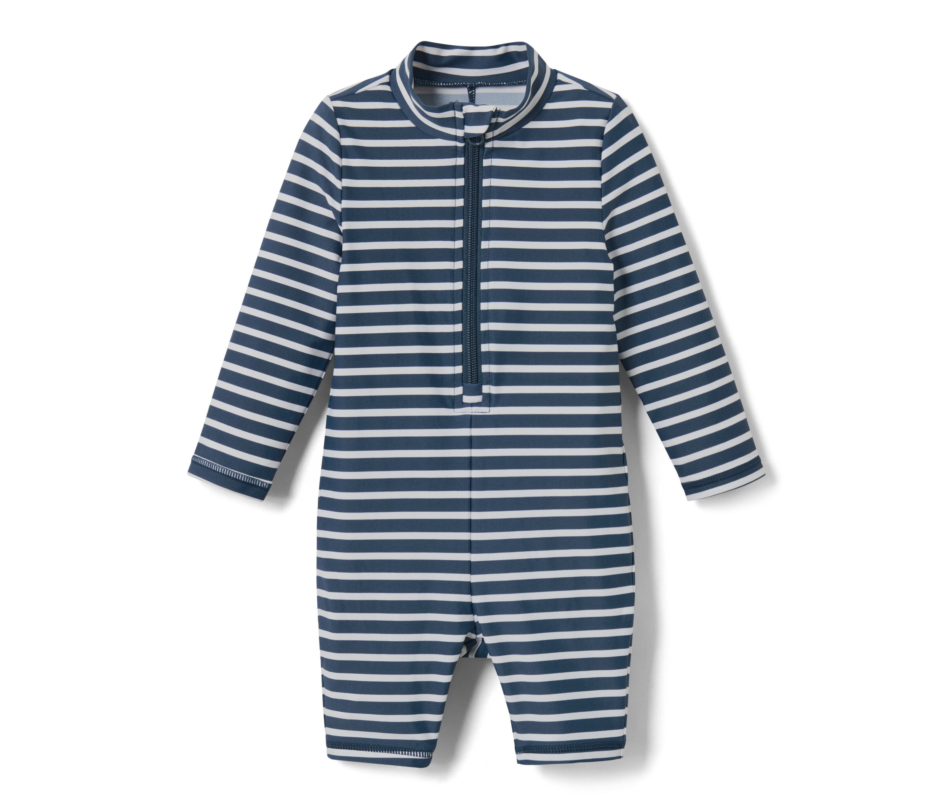 Tchibo - Baby-Einteiler mit UV-Schutzfaktor 80 - Baby - Gr. 62/68 - weiß/gestreift