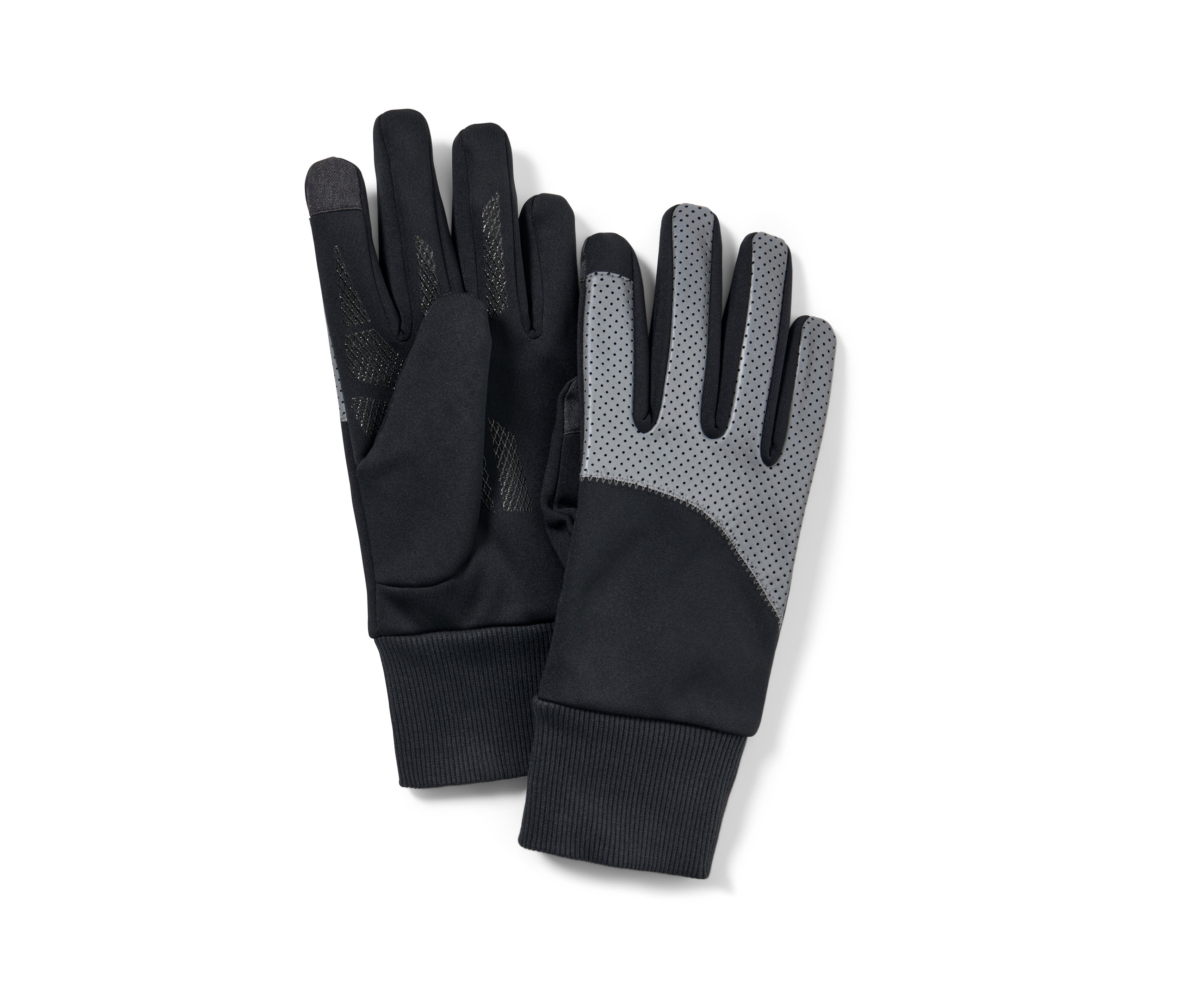Tchibo - Windprotection-Handschuhe mit Reflektorbesatz - Unisex - Gr. 6,5 - schwarz