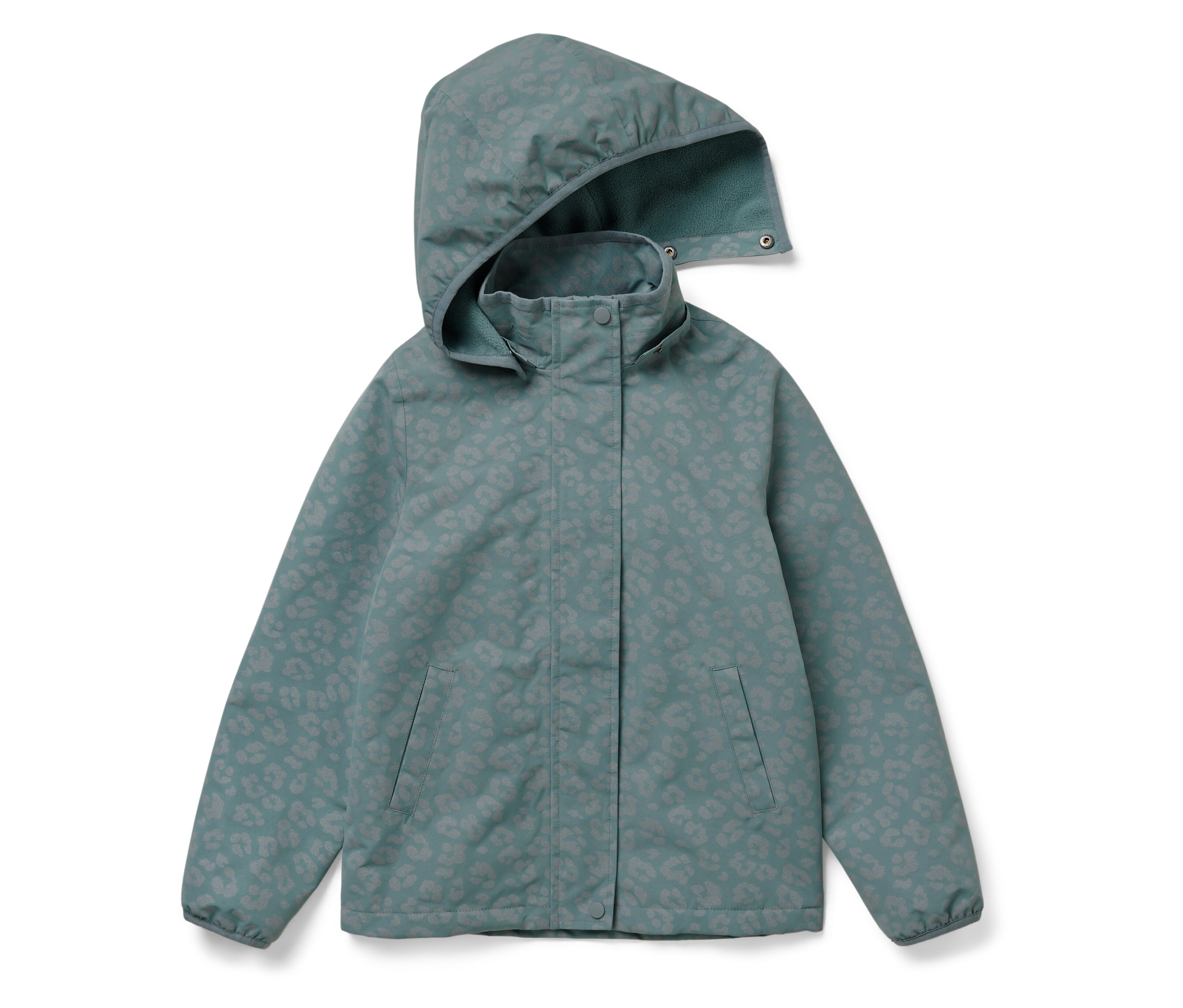 Tchibo - Kinder-Thermo-Regenjacke mit reflektierenden Elementen - Unisex - Gr. 158/164 - silber/print