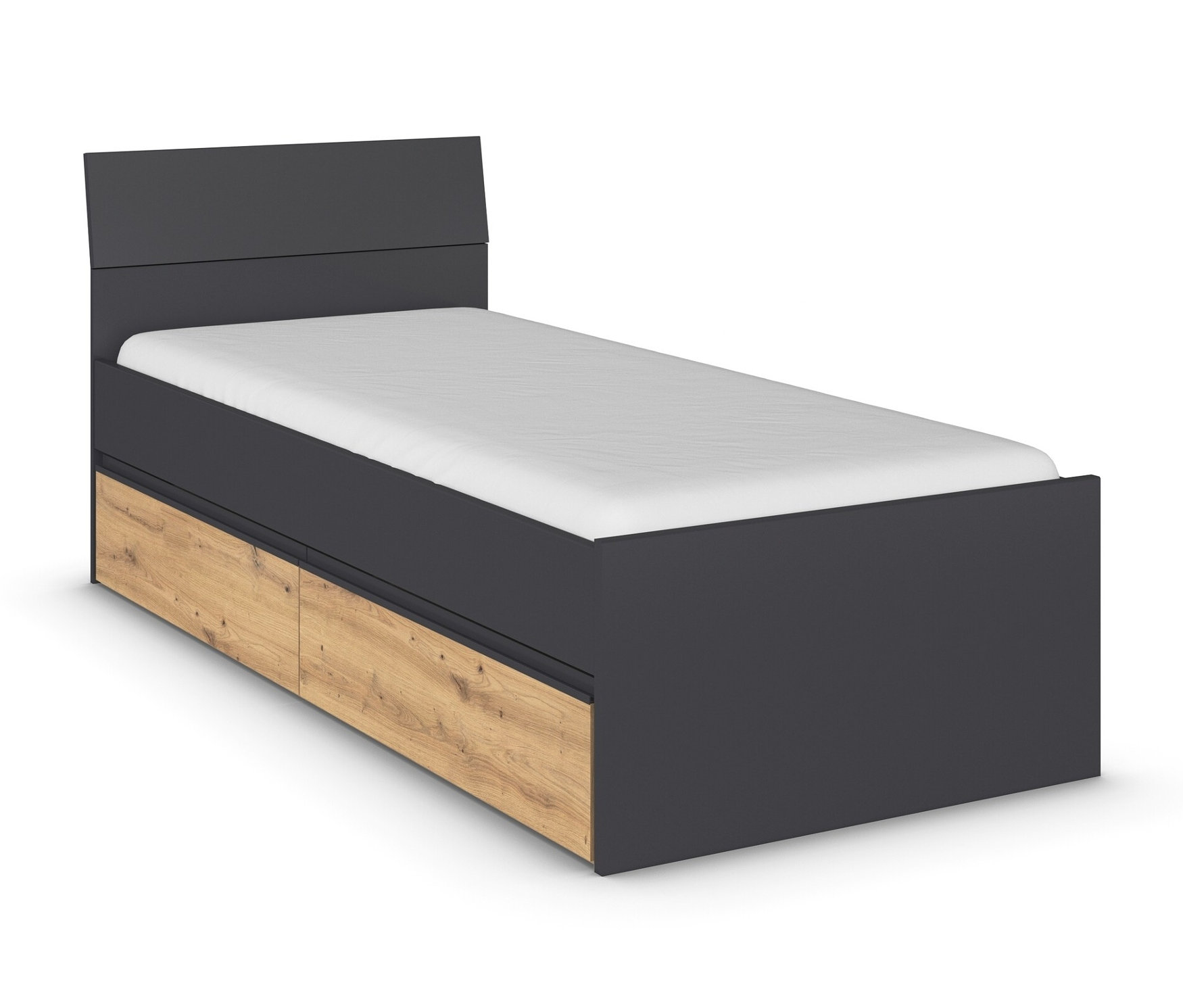 rauch Bett »Joel« mit 2 Schubladen - 1x6x101,5cm - grau - Holz