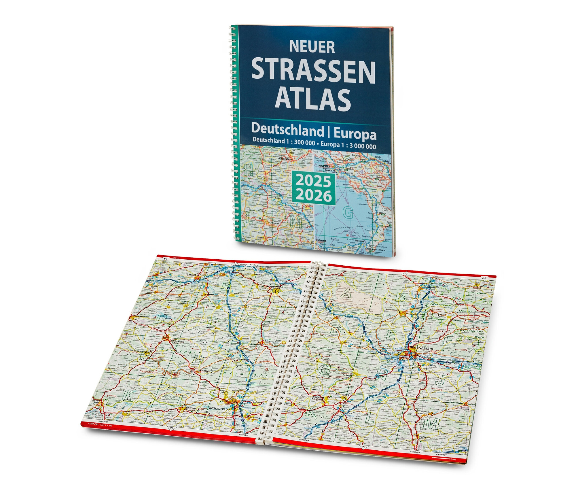 Tchibo - Buch: Neuer Straßen-Atlas Deutschland/Europa 2025/2026