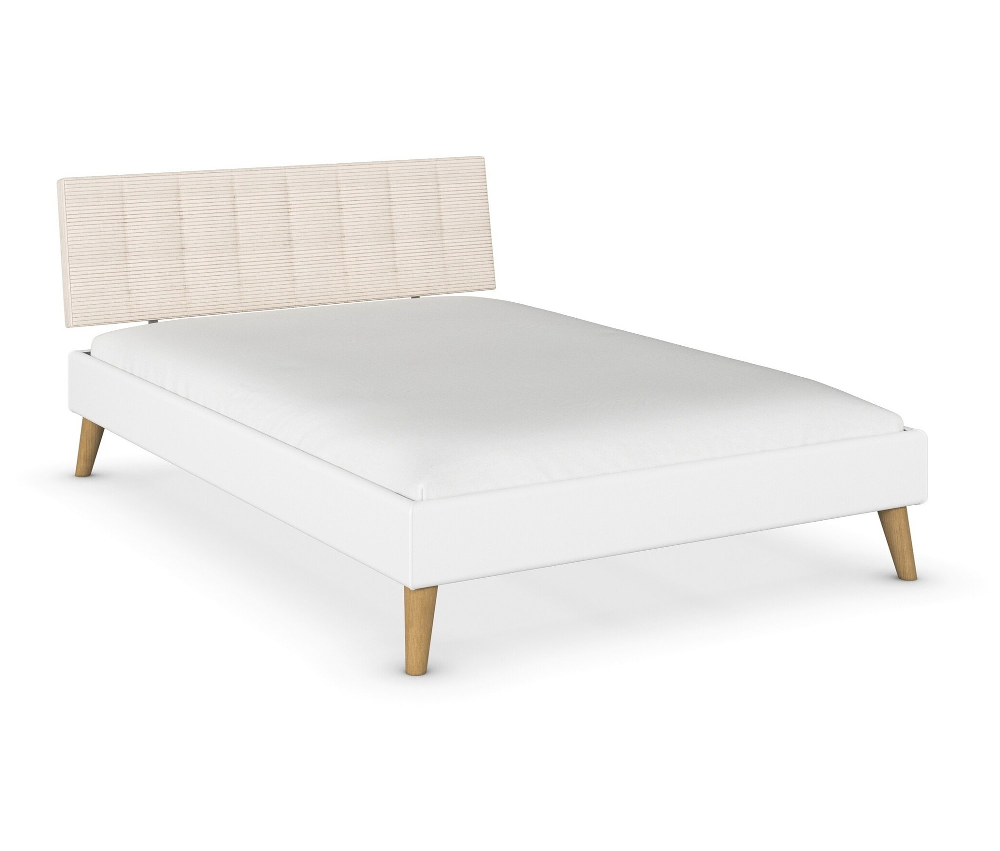 rauch Bett »Mavi-Extra« mit Polsterkopfteil - 147x216x90cm - weiß - Holz / Holz / Eichenholz
