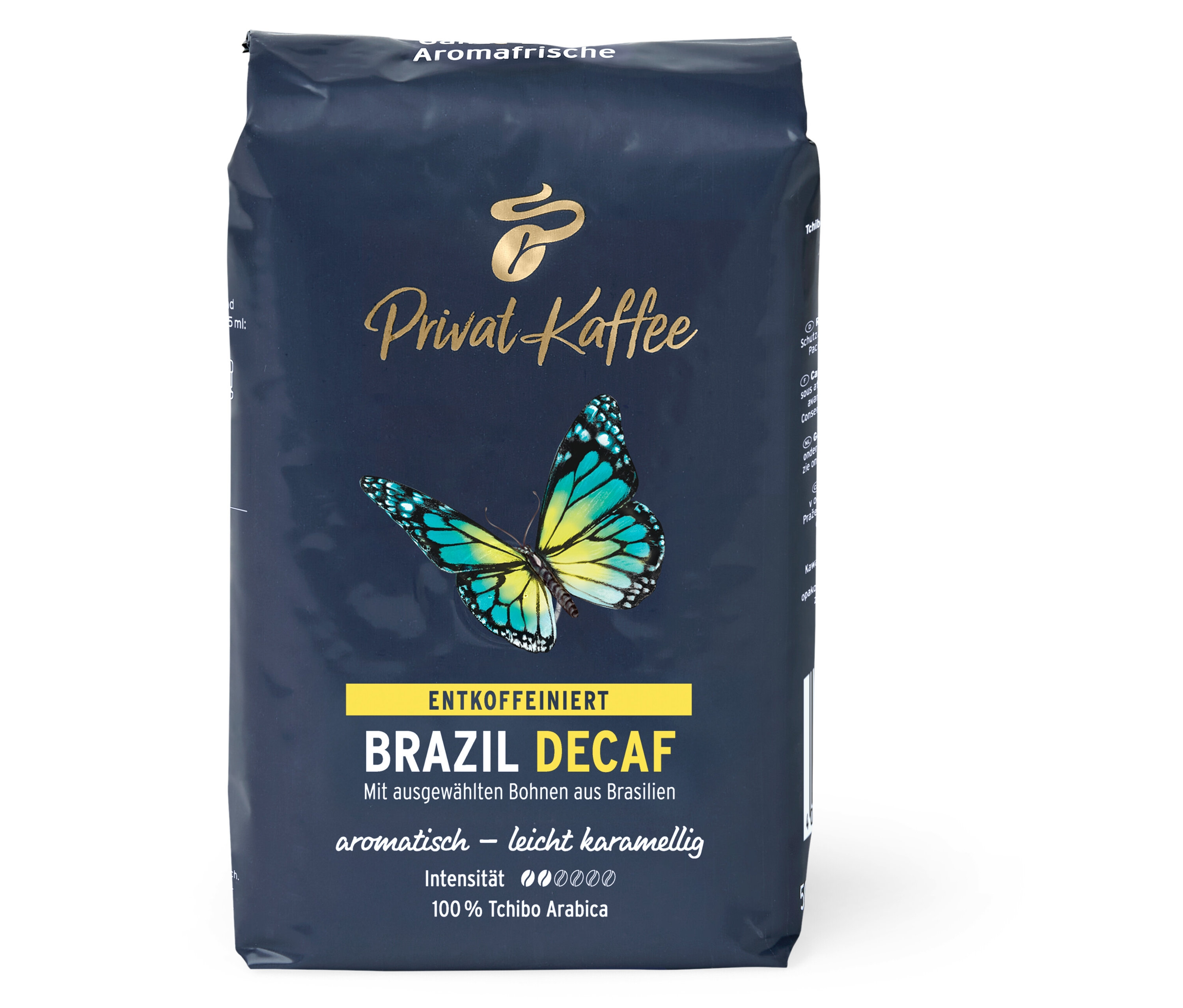 Tchibo - Privat Kaffee Brazil Decaf - 500g Ganze Bohne - Intensität: 2/6