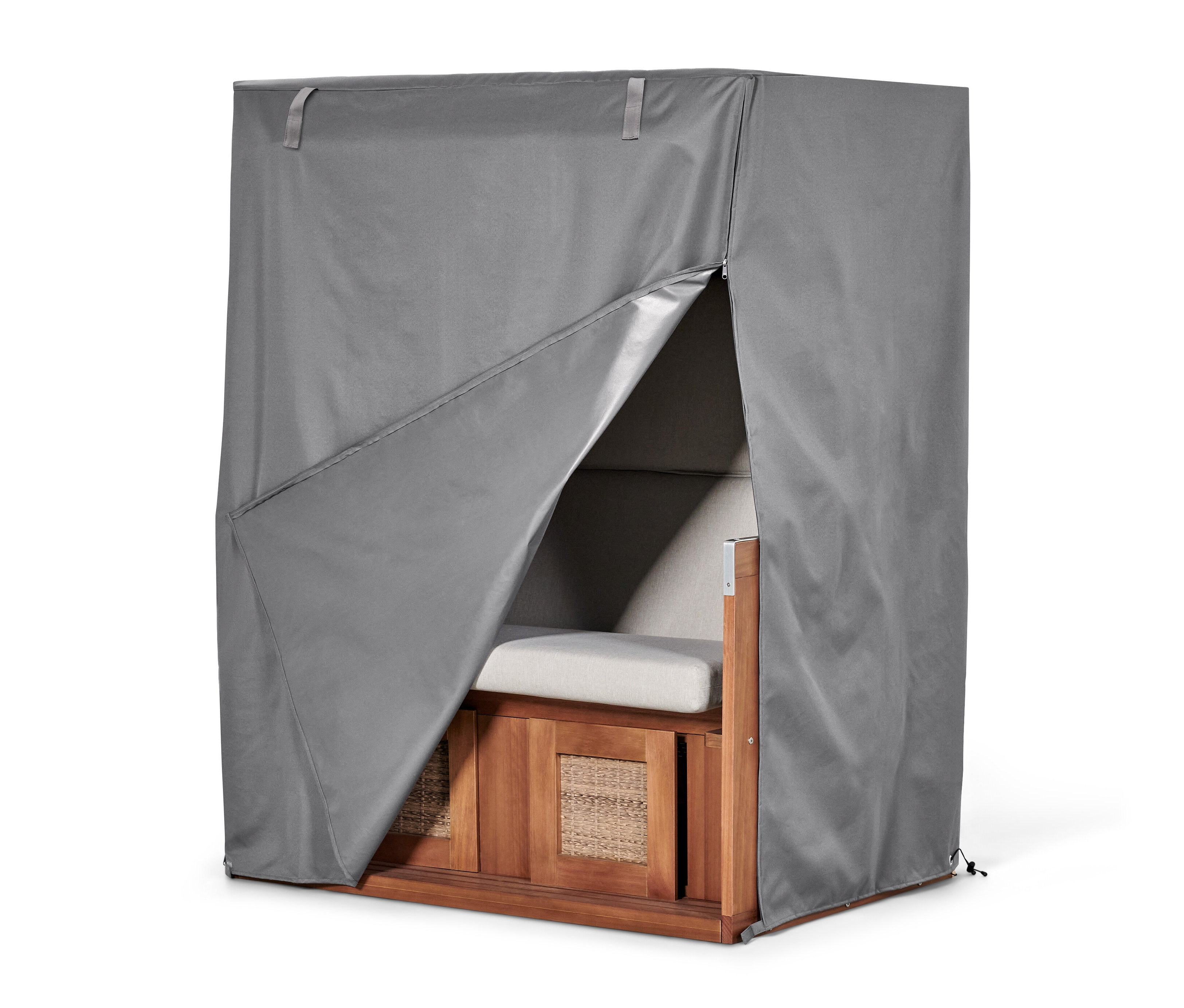 Tchibo - Premium-Abdeckhaube für Strandkorb XXL - 143x92x173cm - grau - Polyester / Polyvinylchlorid / Edelstahl